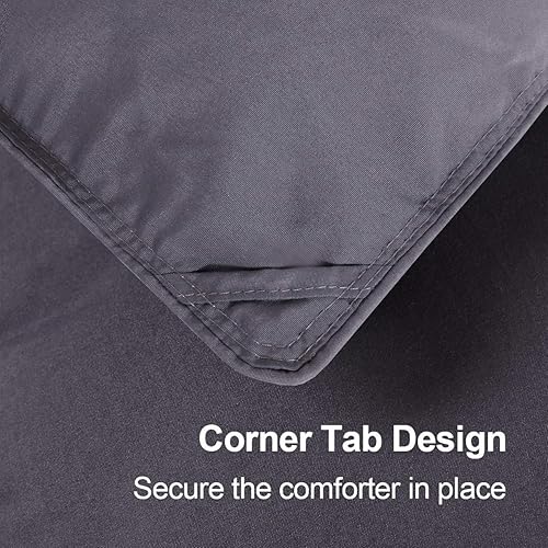 Miniatura 6 de Royal Tradition Edredón alternativo de plumón (tamaño King extragrande, 110 x 98) 61 onzas de relleno, patrón de caja deflectora sólida, relleno de