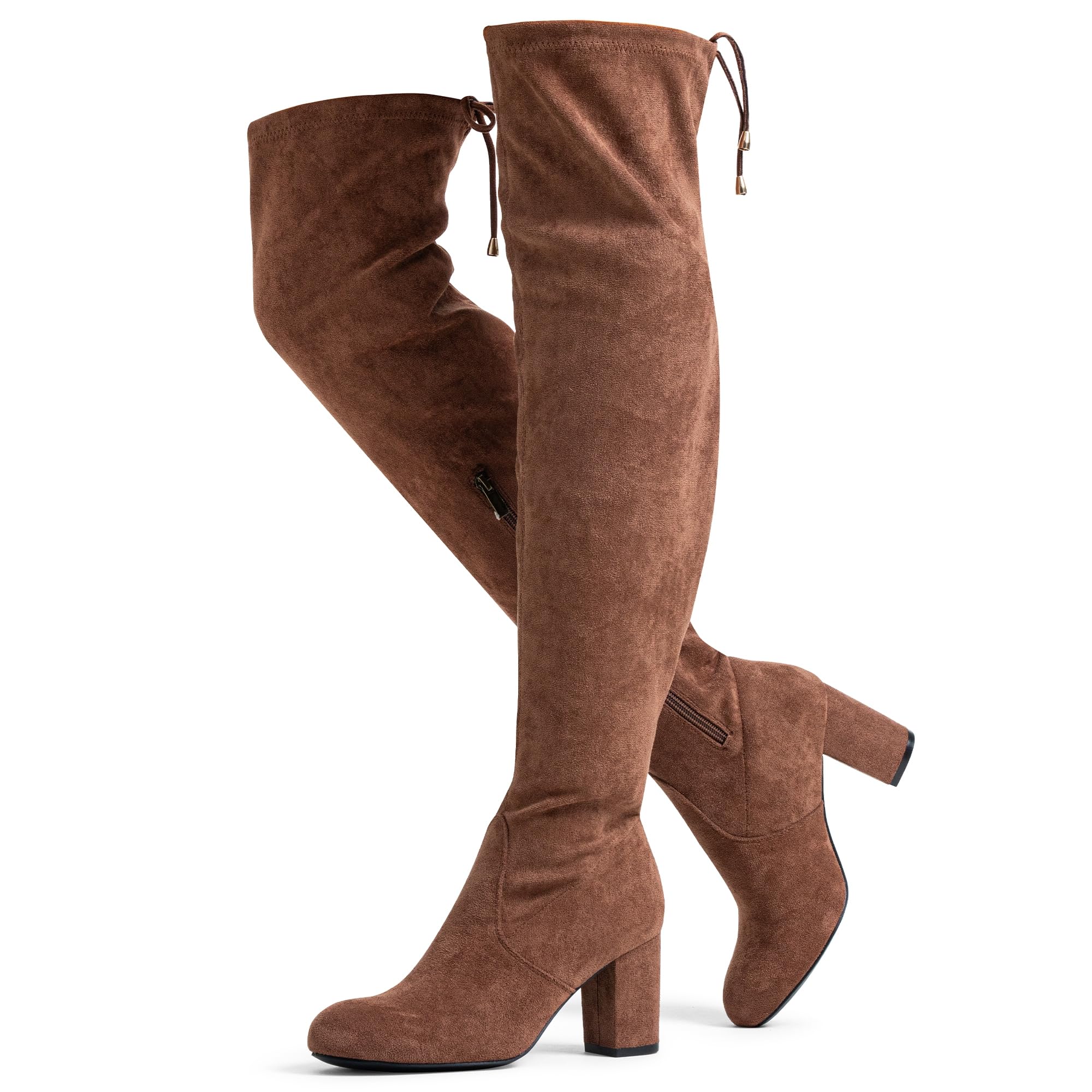 Vepose Womens Aria Thigh High Over The Knee Boots Cute Suede Long Boots with High Heel and Inner