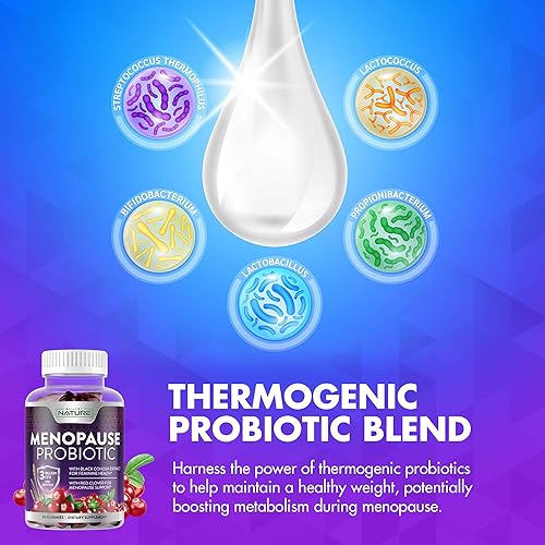 Miniatura 5 de Gomitas probióticas para la menopausia, suplemento de gomitas de probióticos termogénicos para mujeres, apoyo del estado de ánimo y equilibrio