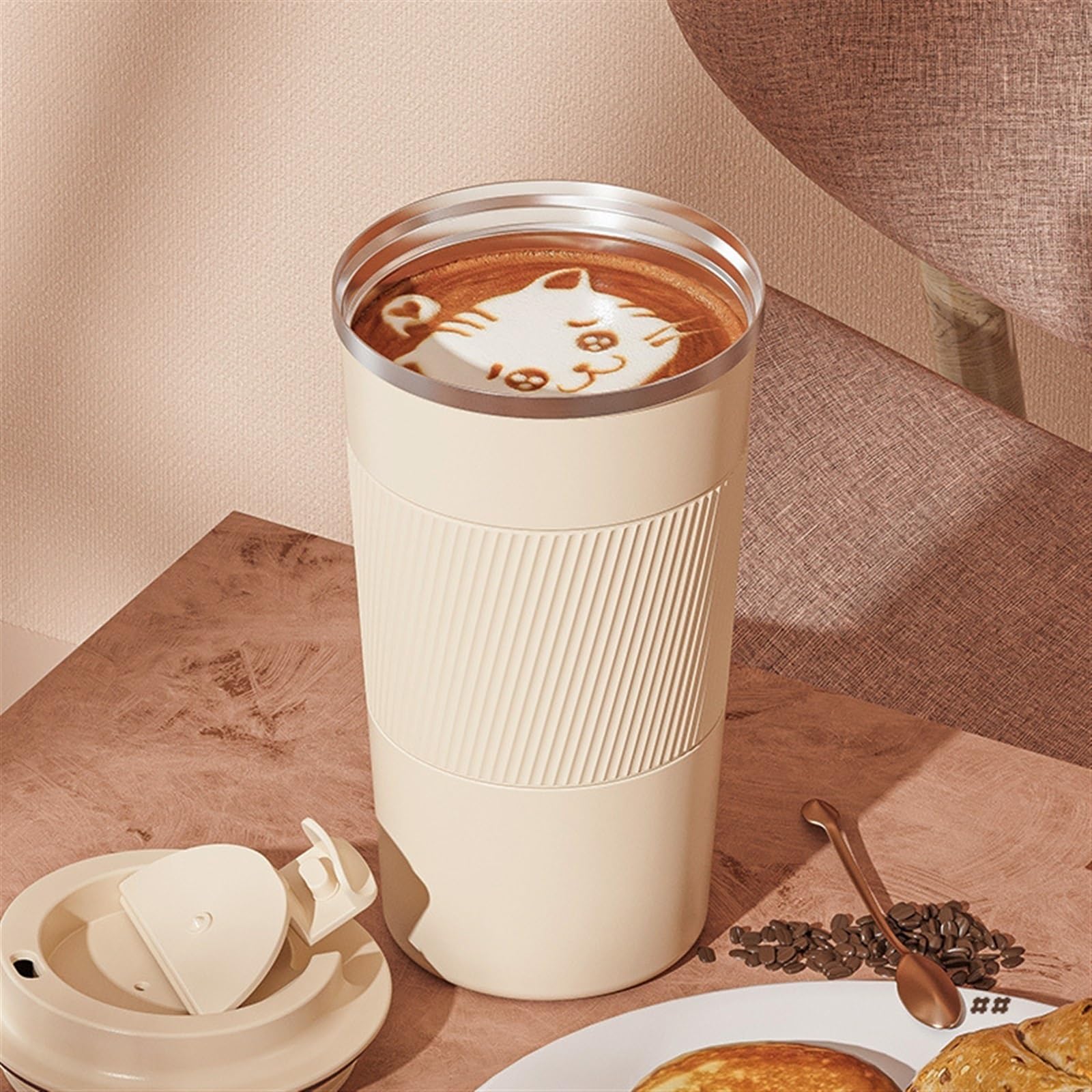 Isolierbecher Isolierte Wassertasse, Kaffeetasse, tragbar, isolierte Wassertasse, Edelstahl, Auto, tragbare Wassertasse(A)