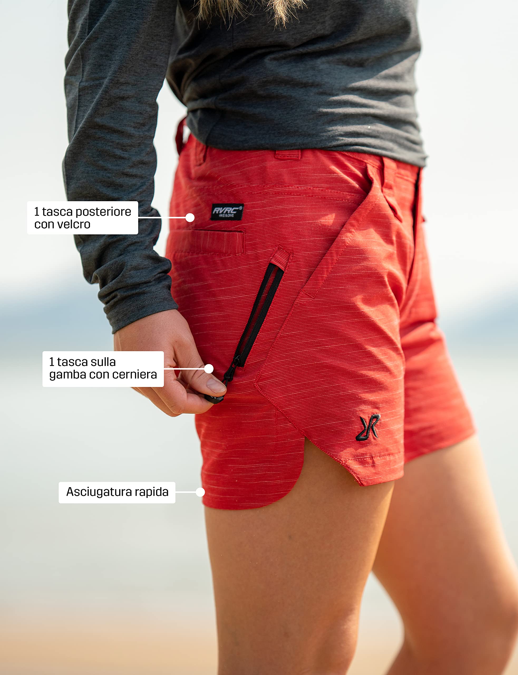 RevolutionRace Hike & Dive Shorts da Donna, Pantaloncini da Trekking ibridi e Pantaloncini da Bagno per Tutte Le attività all'aperto