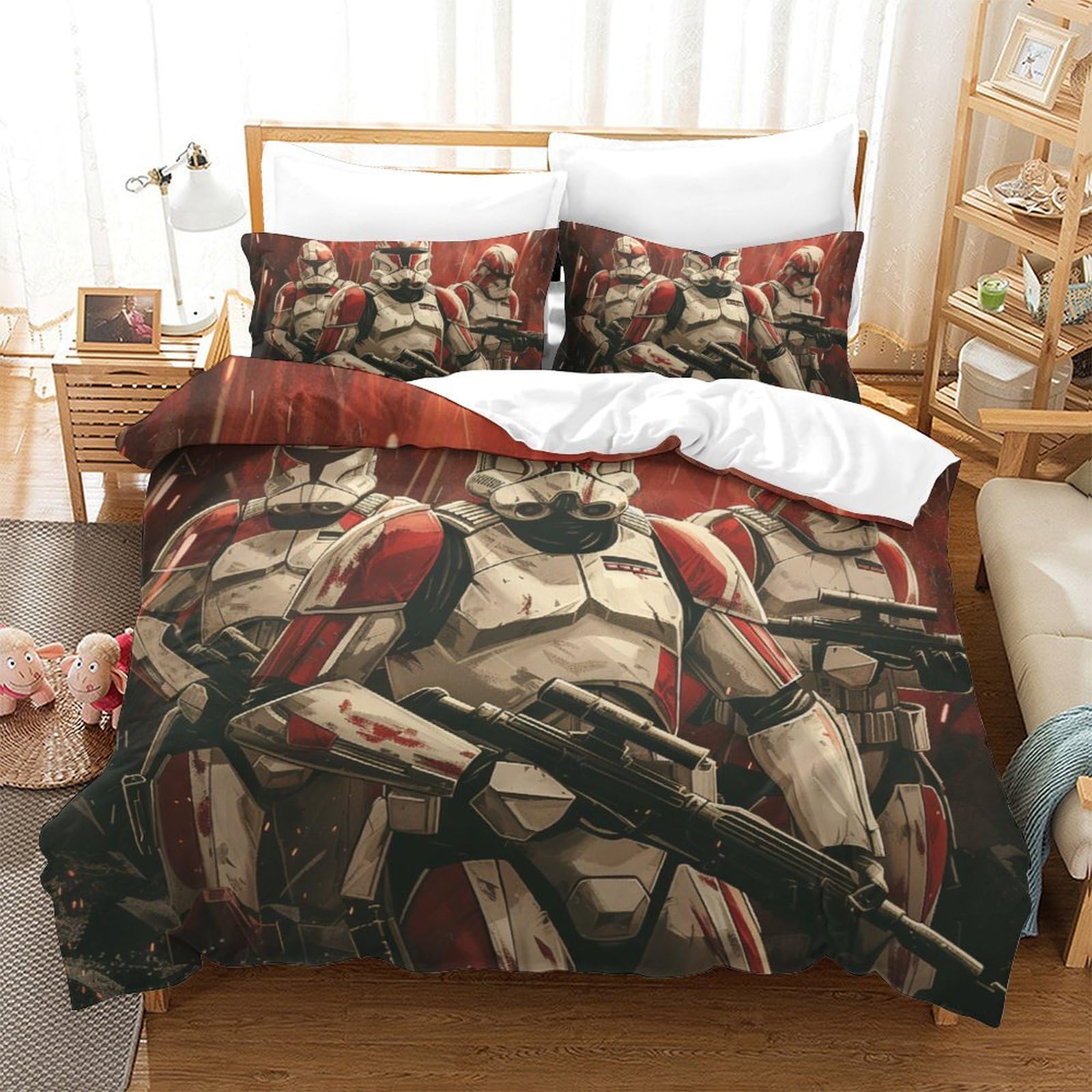 GAOYUCHUN Star Wars Duvet Cover 3 PCS Hotel Quality Quilt Cover Bedding Bed Covers with Pillowcases with Zipper Closure Ultra Soft Anti Allergic Microfiber Double（200x200cm）