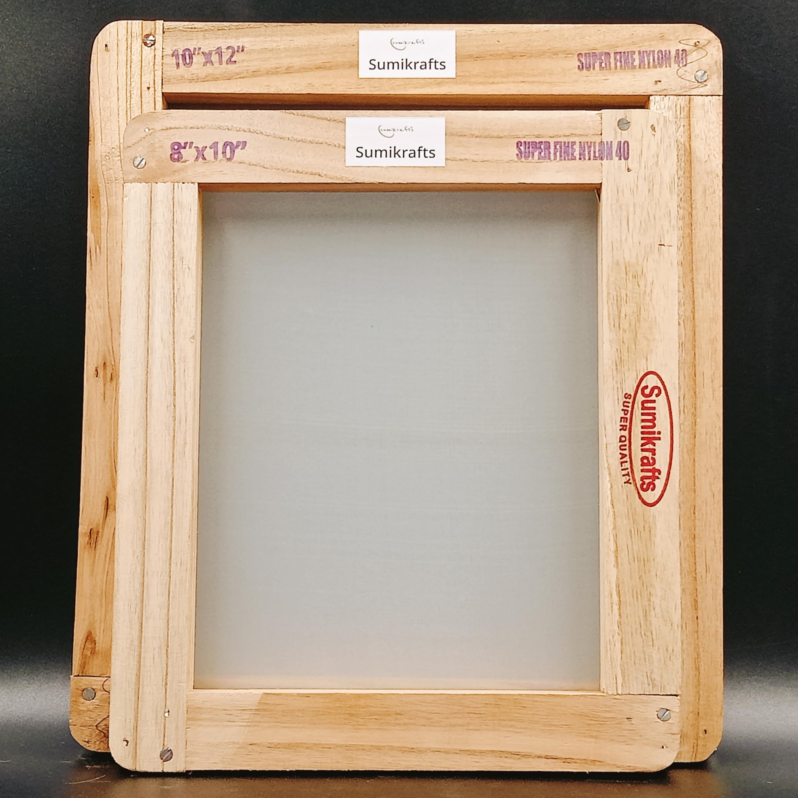 Sumikrafts Screen Printing Wooden Frames Set -2 Assorted Sizes (8x10, 10x12 inches) with Pre-Stretched Mesh No. 40 – for Textile and Craft Printing Projects-image-30