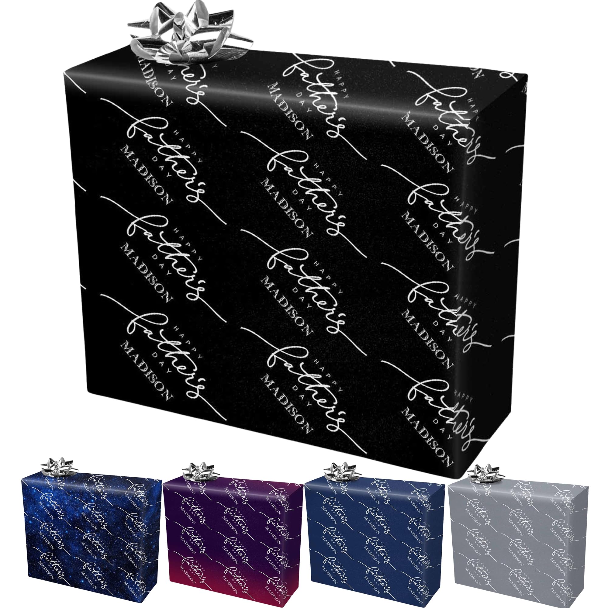 InterestPrint Custom Name Dad Wrapping Paper Father's Day Customized Recycled Gift Wrapping Paper for Husband Daddy Wrap Paper on Christmas Father's