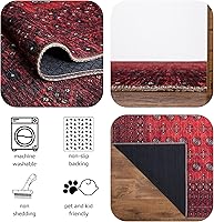 Vista 8 de Keen Home Design 3x5 Rug - Machine Washable Entry Rug with Non-Slip Backing, Ideal for Enteryway, Kitchen, Bathroom, Laundry Room - Vintage, Easy