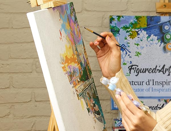 Visiter la boutique Figured'Art Figured'Art Peinture par Numéro Adulte avec Cadre Bouquet de Fleurs - Ambrosius Bosschaert - Activité Manuelle Kit de Loisir Créatif DIY Numéro d'Art Complet - 40x50cm toile tendue sur châssis in use