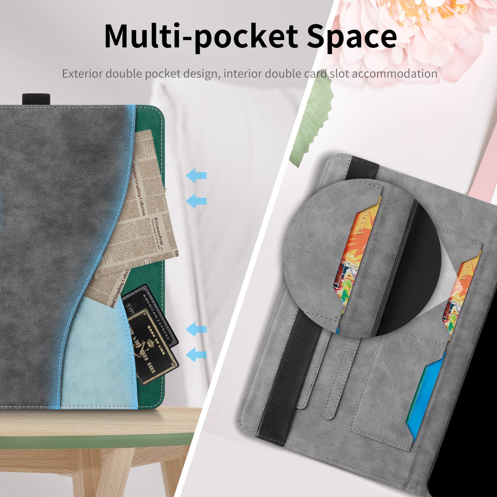 AsWant Custodia per Xiaomi Redmi Pad 2 (2025) 11 Pollici- Pelle Ultra Sottile PU Case con Funzione Stand Tablet Protettiva Cover Redmi Pad 2 (Grigio Scuro)