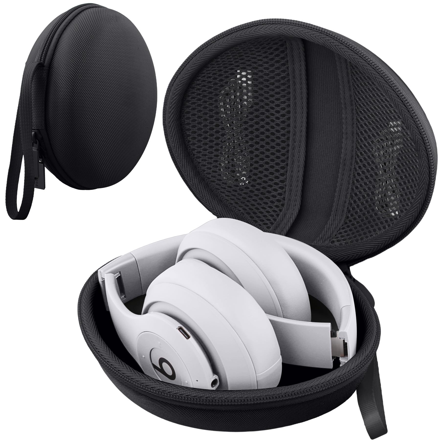 co2CREA for Beats Studio Pro / Studio3 / Solo4 / Solo3 Headphones, Hard Travel Case Compatible with Beats Wireless On-Ear Headphones (Black Case)ClimatePartner certified