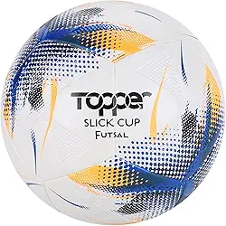 Bola Topper Slick CUP Futsal Branca, Laranja, Azul e Preta- Topper