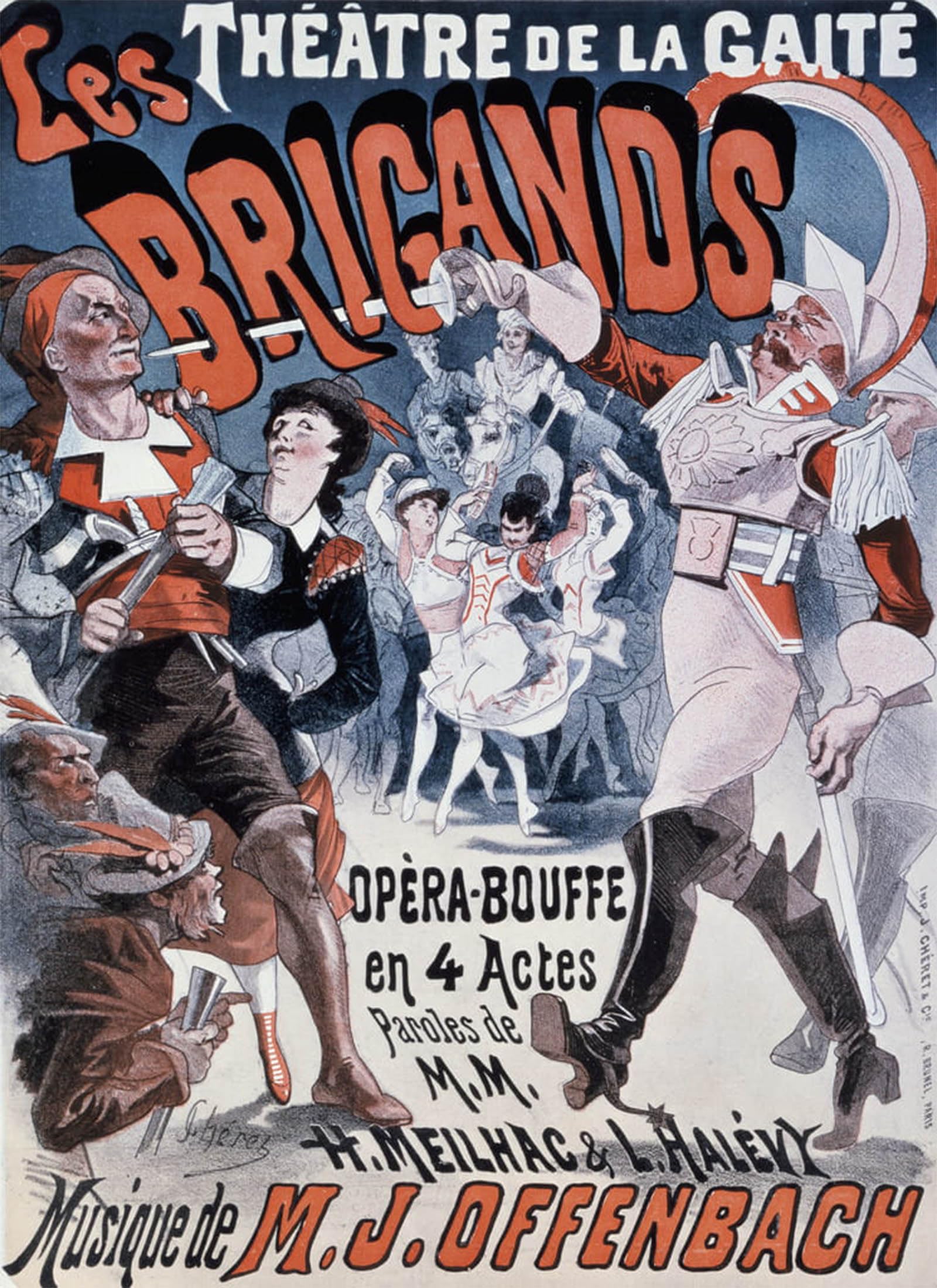 SERENDIPITP Abstract Painting Mural Print Picture Wall Decor Painting Poster for Les Brigands by Jules Cheret Vintage Wall Artwork for Home Decor 60x90cm