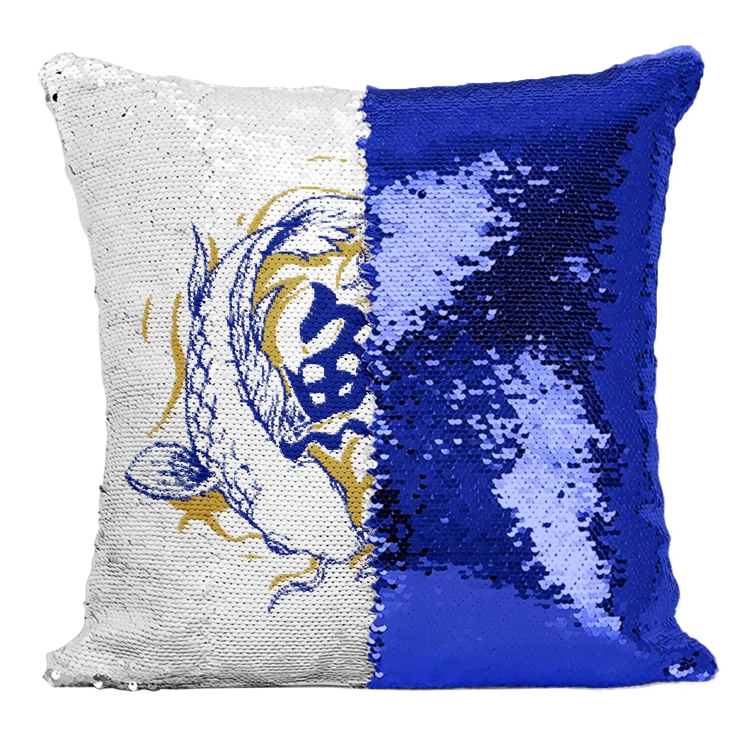 Coussin paillettes bleu poisson Koï idée cadeau originale culture Japon Asie