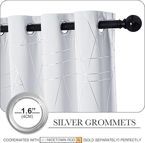 Miniatura 3 de NICETOWN Cortinas de oscurecimiento de habitación para sala de estar con aislamiento térmico y ojales, cortinas de oscurecimiento de habitación para