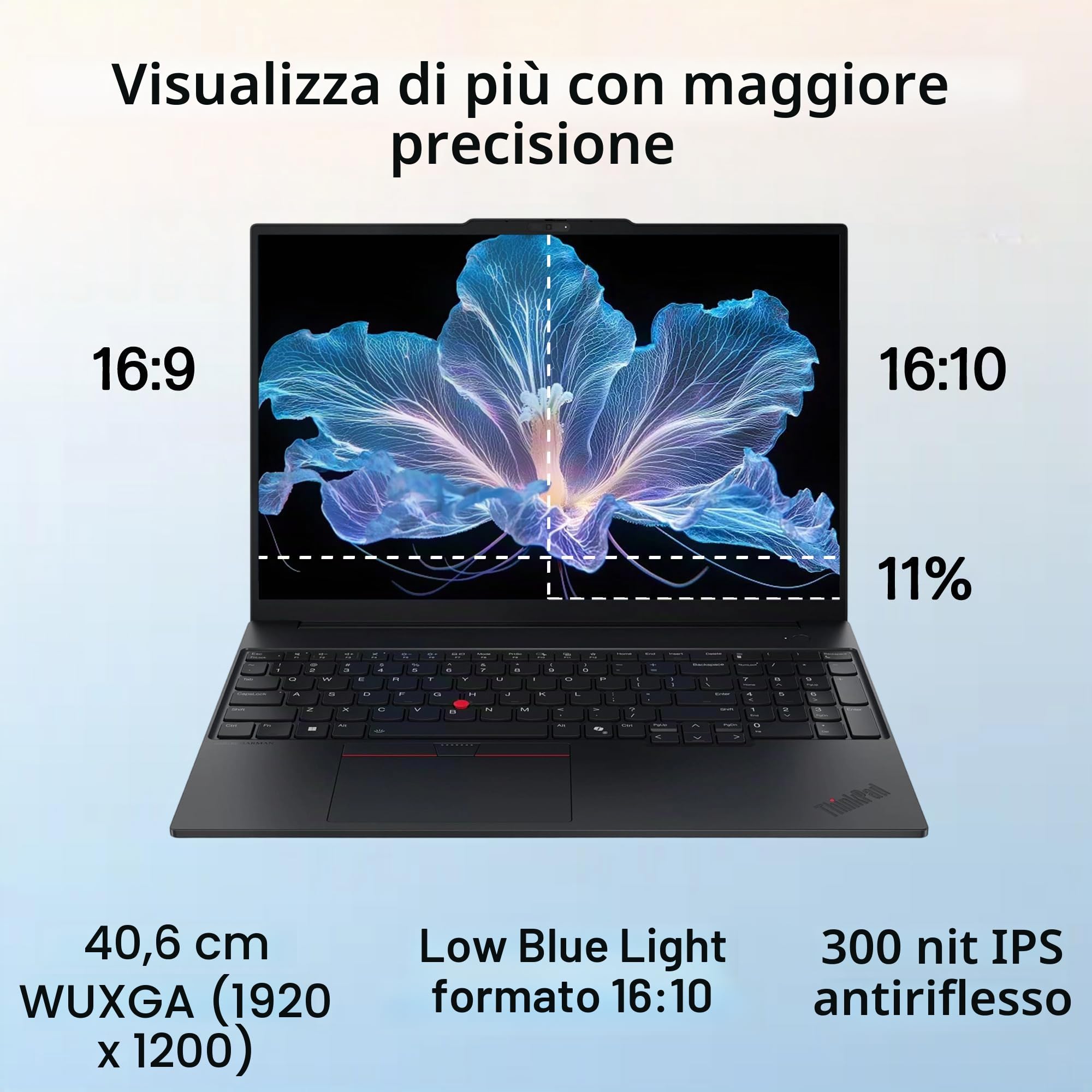 Lenovo ThinkPad E16 Gen 3 Computer portatile per ufficio Business uso quotidiano, Intel Ultra 7 255H, Arc 140T, 32GB DDR5 RAM, 1TB PCIe SSD, WiFi 6E, 16" FHD+, Webcam, Windows 11 Pro