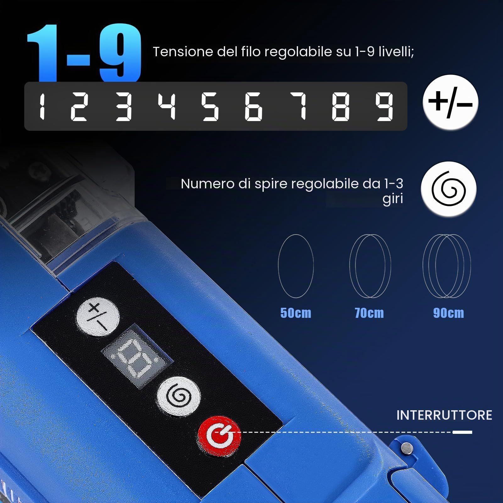 NEWTRY 20 V - Legatrice per ferraglia automatica per barre in acciaio da 0,3 a 1,33 pollici (7 ~ 34 mm), con 2 pezzi. 2.0 Ah Batteria e Caricabatterie