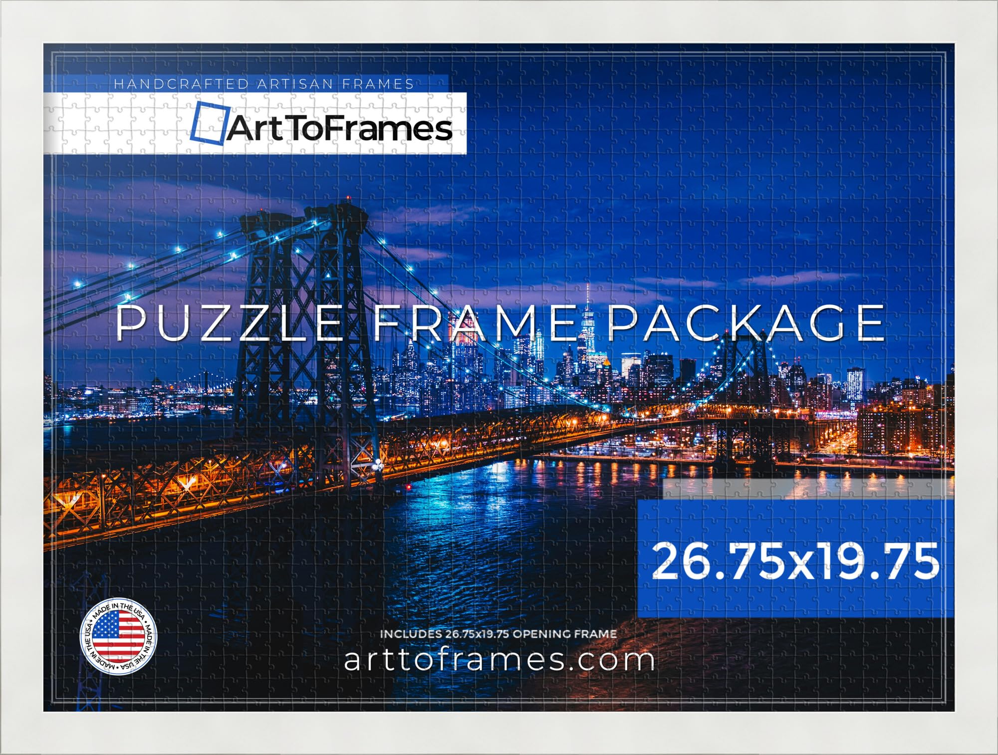 Amazon.com - ArtToFrames 26.75x19.75 INCH / 68x50 CM White Frame for 1000  piece Puzzles.This 1.25 Inch Custom MDF Puzzle Frame is Soft White - Comes  with Economy Acrylic (Puzzle5179-26.75x19.75)