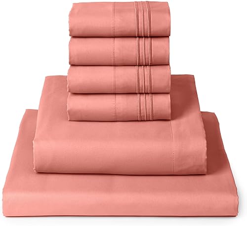 Mellanni Juego de sábanas tamaño Queen, 6 piezas de la colección icónica, sábanas y fundas de almohada - Lujosas y ultrasuaves de hotel, sábanas