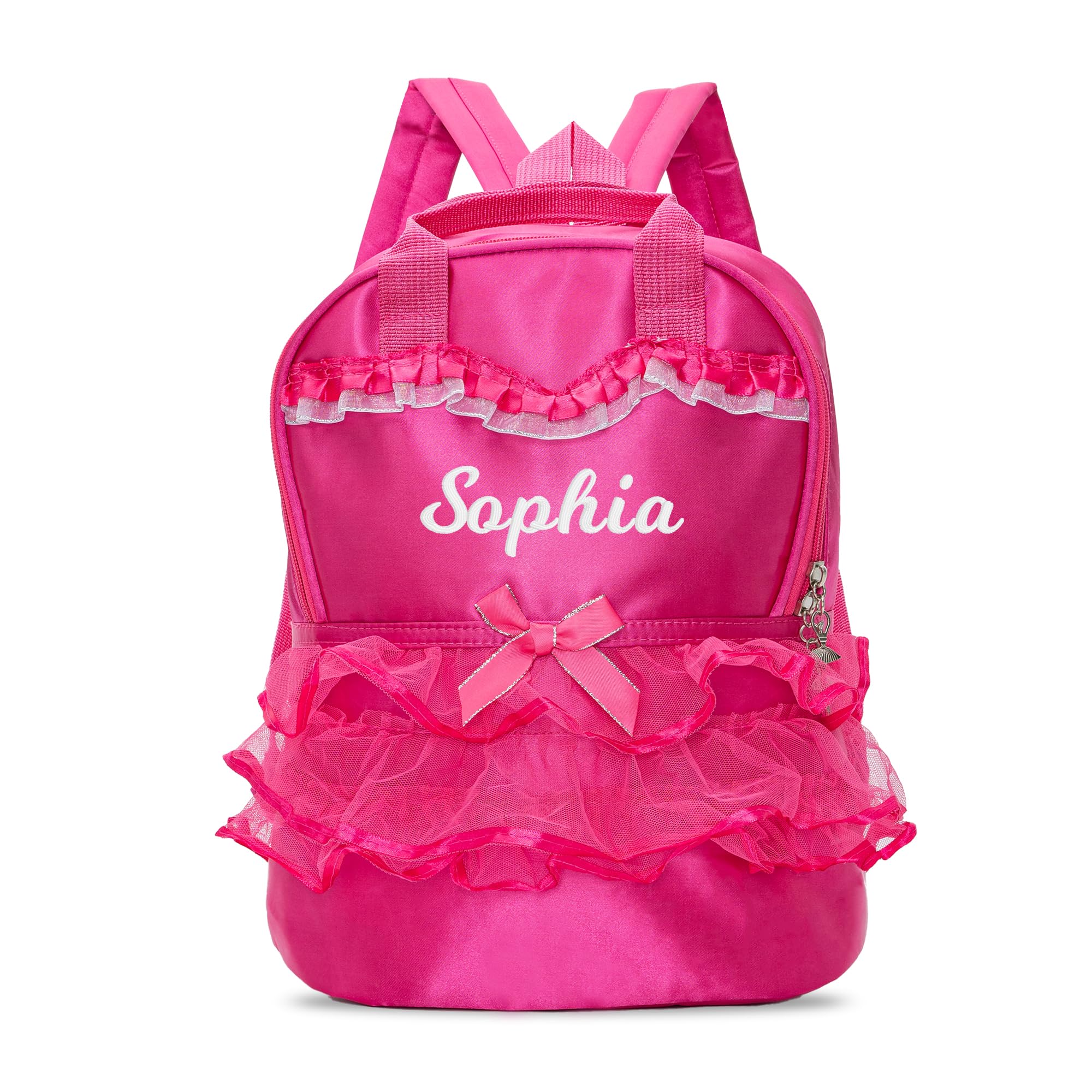 PIFTSURPRI Ballet Dance Backpack Personalized Tutu Dress Dance Bag for Little Girls Custom Carry On Ballet Bag for Latin Yoga Tap Jazz, Custom
