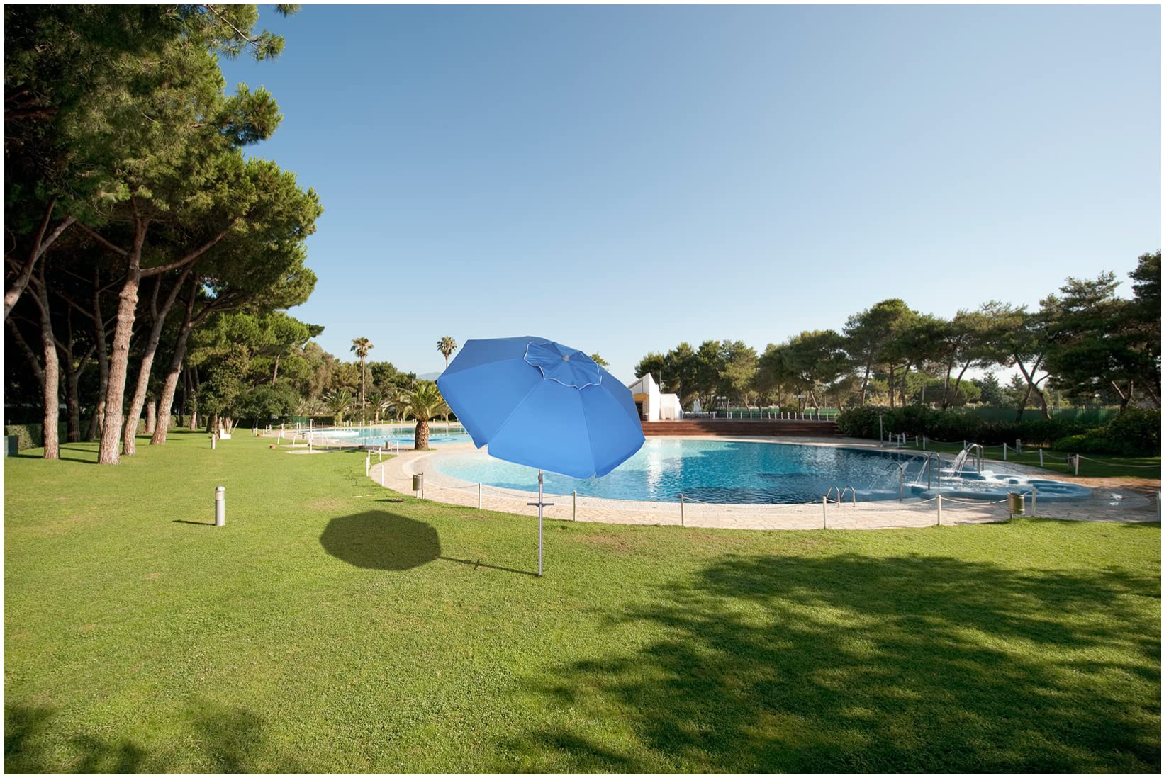 eacommerce Ombrellone Mare da Spiaggia in Alluminio Inclinabile con Picchetto 220 cm Colore Blu