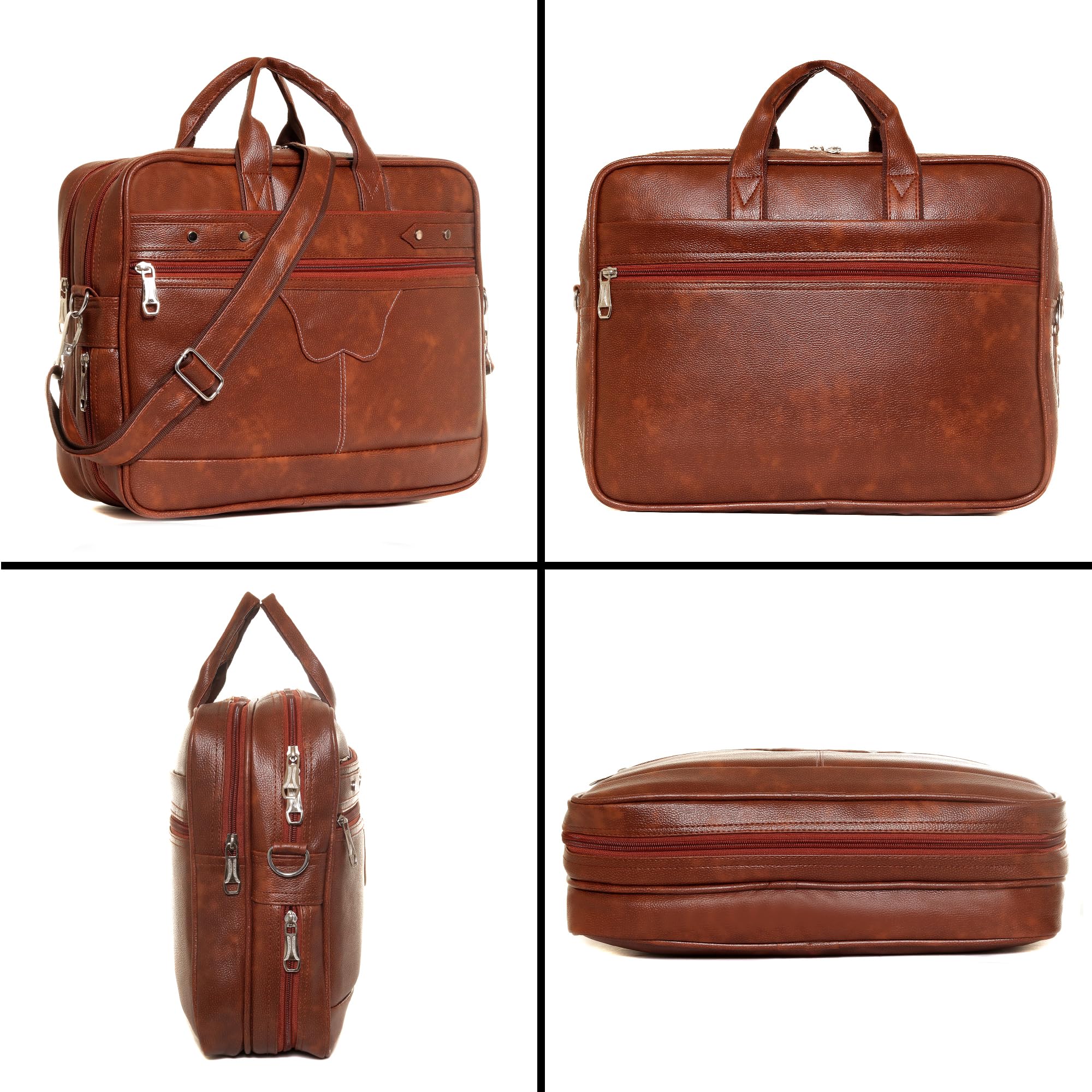 Bagneeds Business Laptop Bag for Men & Women, Briefcase Tan 2