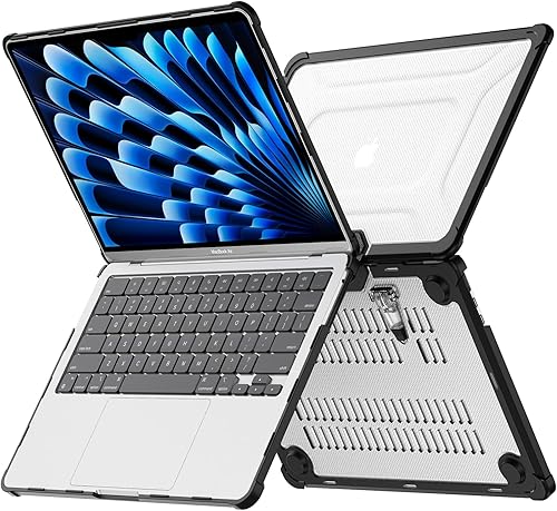 Miniatura 3 de Mektron Funda a prueba de golpes para MacBook Air de 15 pulgadas 20242023 con chip M3M2 modelo A2941A3114, funda protectora resistente de 15.3