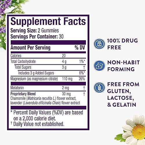 Miniatura 6 de ZzzQuil Pure Zzzs + magnesio, ayuda para dormir, citrato de magnesio y gomitas de melatonina, melatonina 2 mg, ayuda para dormir para adultos, sabor