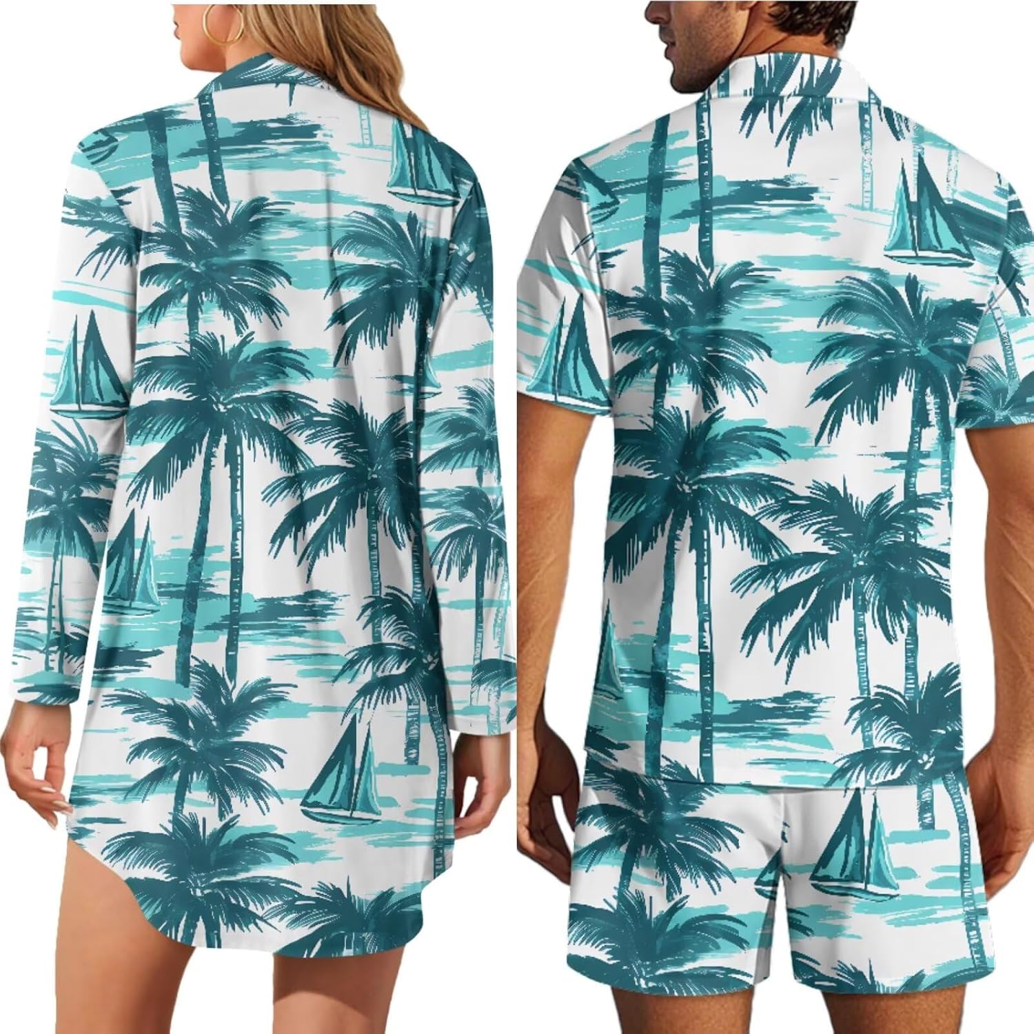 Mens and Womens Matching Pajamas Couple Pajamas Matching Sets 2 Piece Pajama Set for Men Lounge Dresses for Women