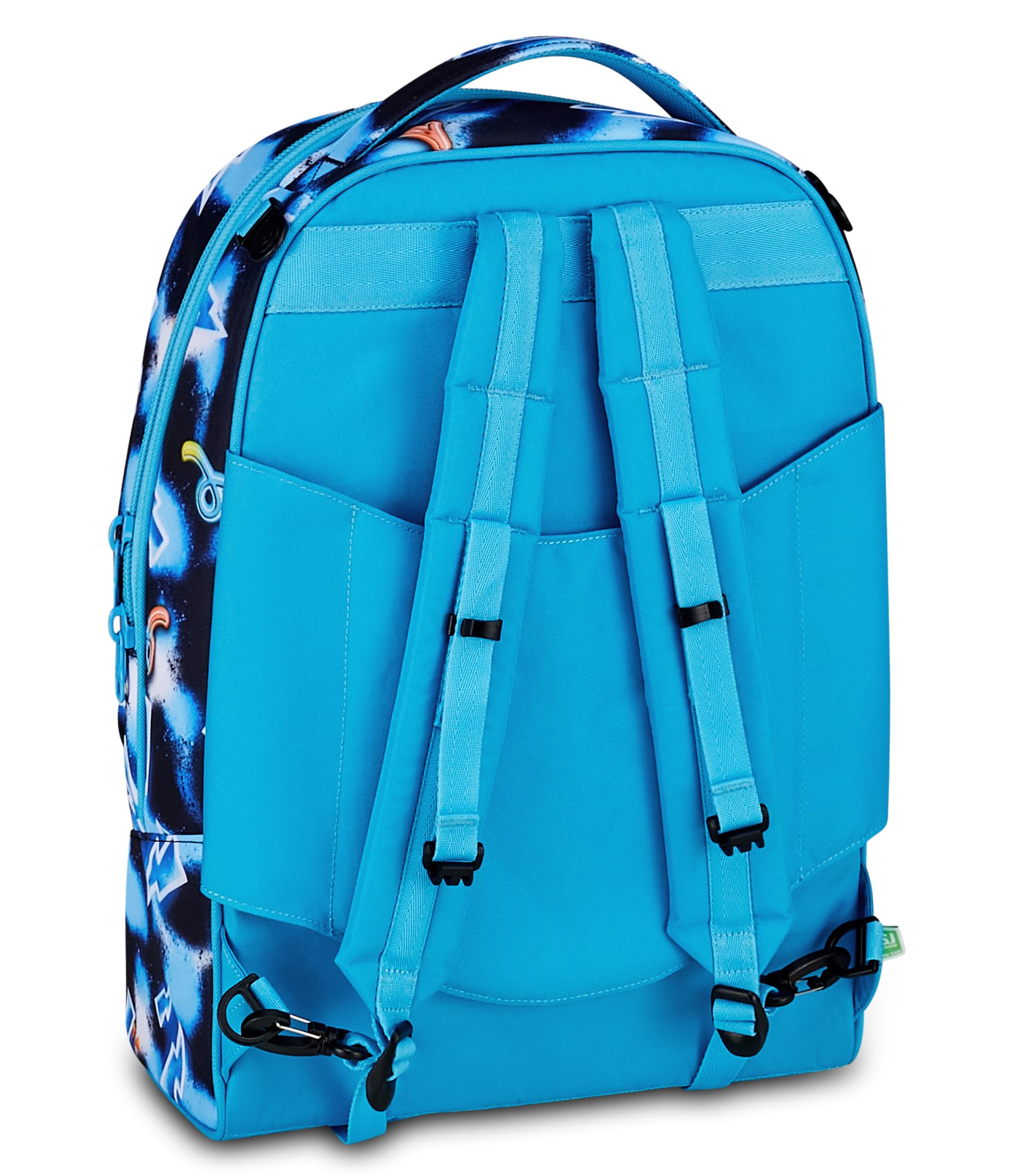 SJ GANG STYLE JAM GANG Trolley Jack 8 ruote GLOWGAME, Blu, 34L, Scomponibile, Cross-over System, 3 in 1, Spallacci a scomparsa, Tasca portaborraccia, Barra regolabile, Scuola elementare, Bambino