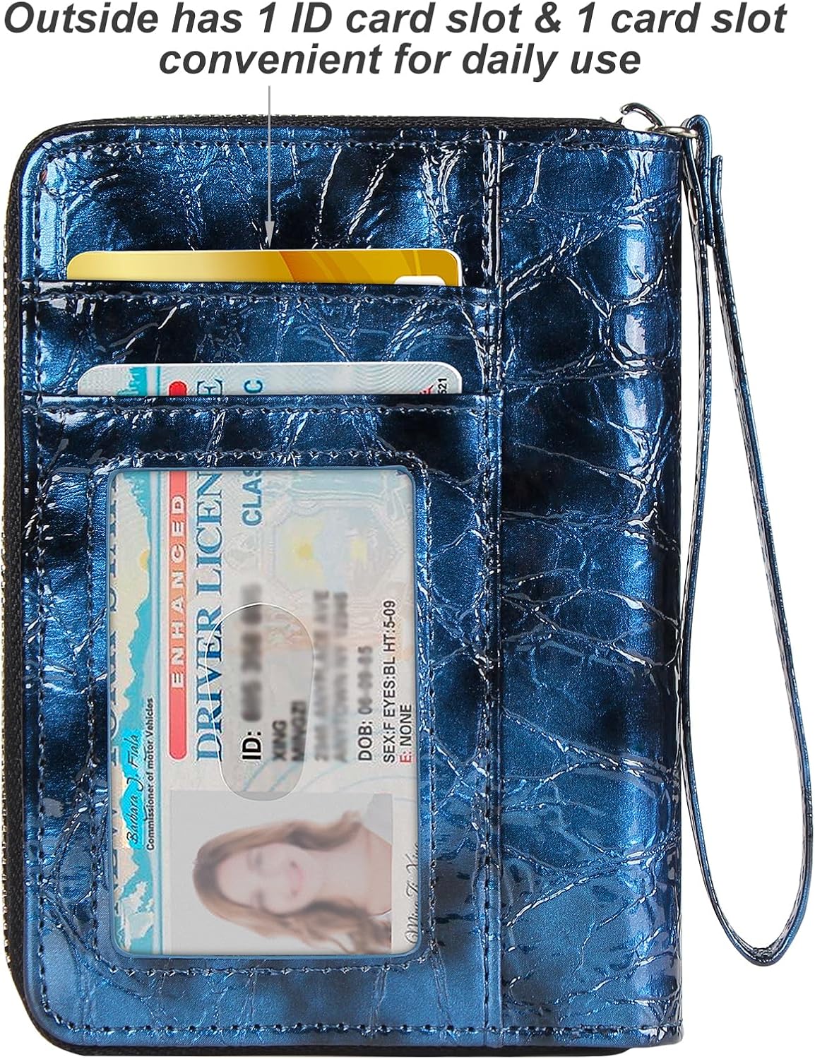 EcoVision RFID Credit Card Holder Wallets for Women Large Storage Space Accordion Zipper Card Case Holder,Leather Organizer Case with Lanyard - Image 3