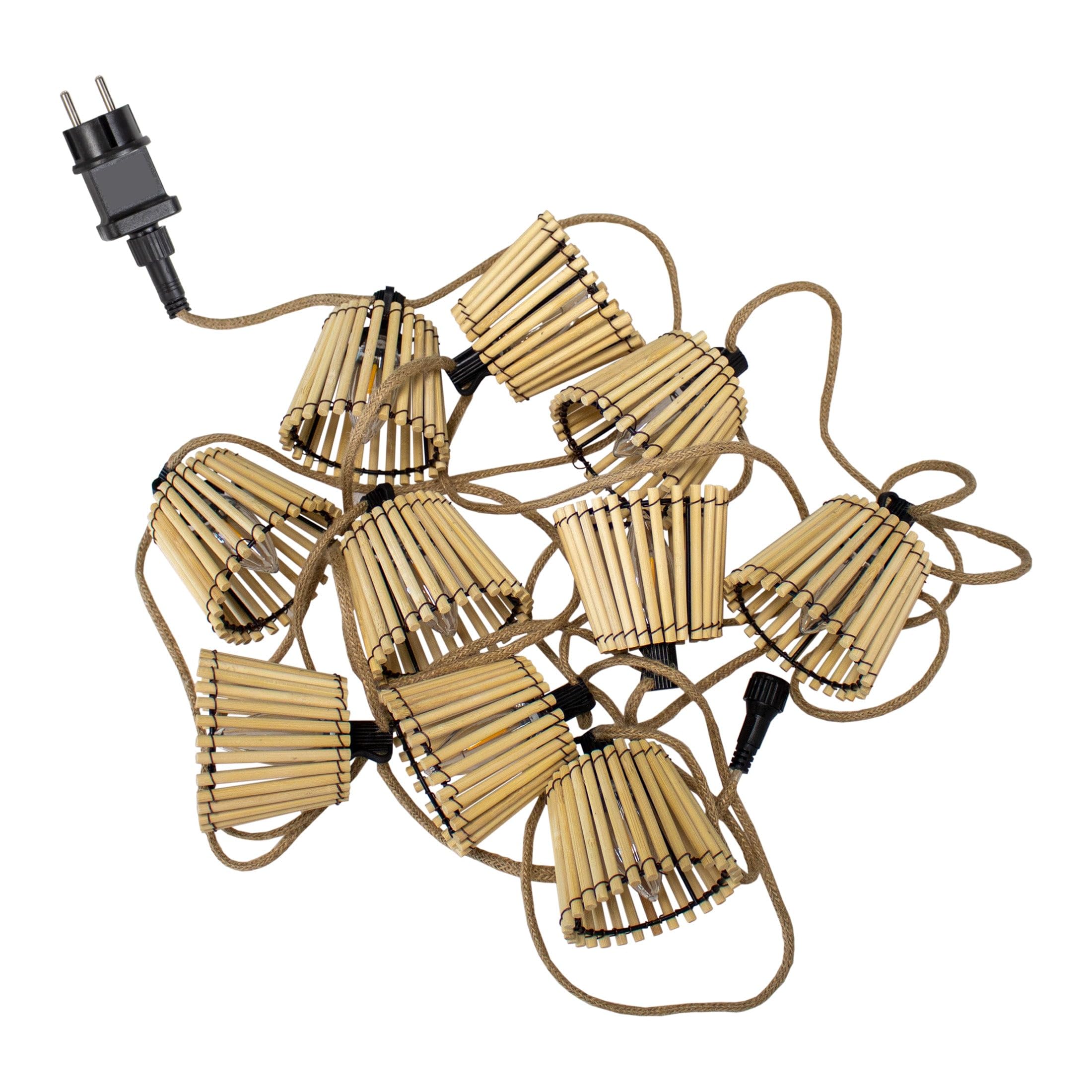 OKINAWA Lichterkette Aussen Jute Kabel L8m Braun New Garden