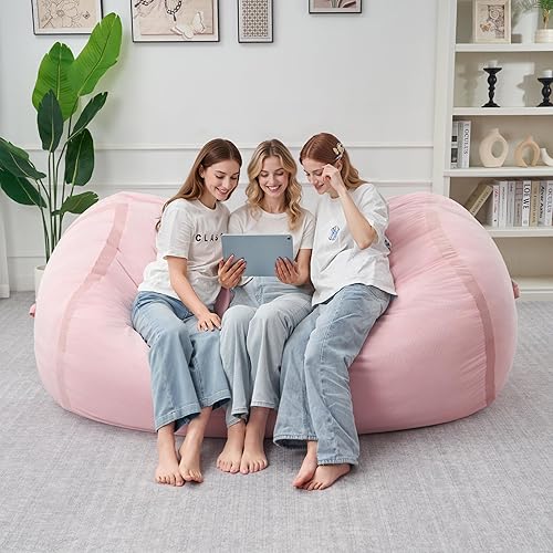 Miniatura 63 de HABUTWAY Puf gigante de 2 pies para adultos, con relleno de espuma viscoelástica, puf grande con funda de terciopelo holandés extraíble para sala de