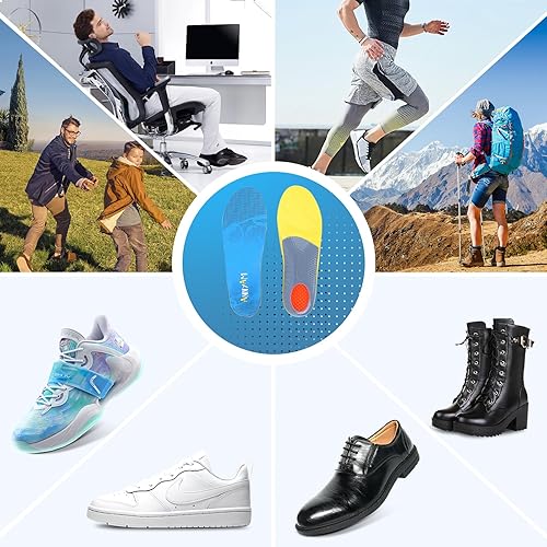 Miniatura 7 de Plantillas para fascitis plantar, soporte de arco, plantillas ortopédicas para pies planos, pronación del dolor de arco para botas de trabajo,