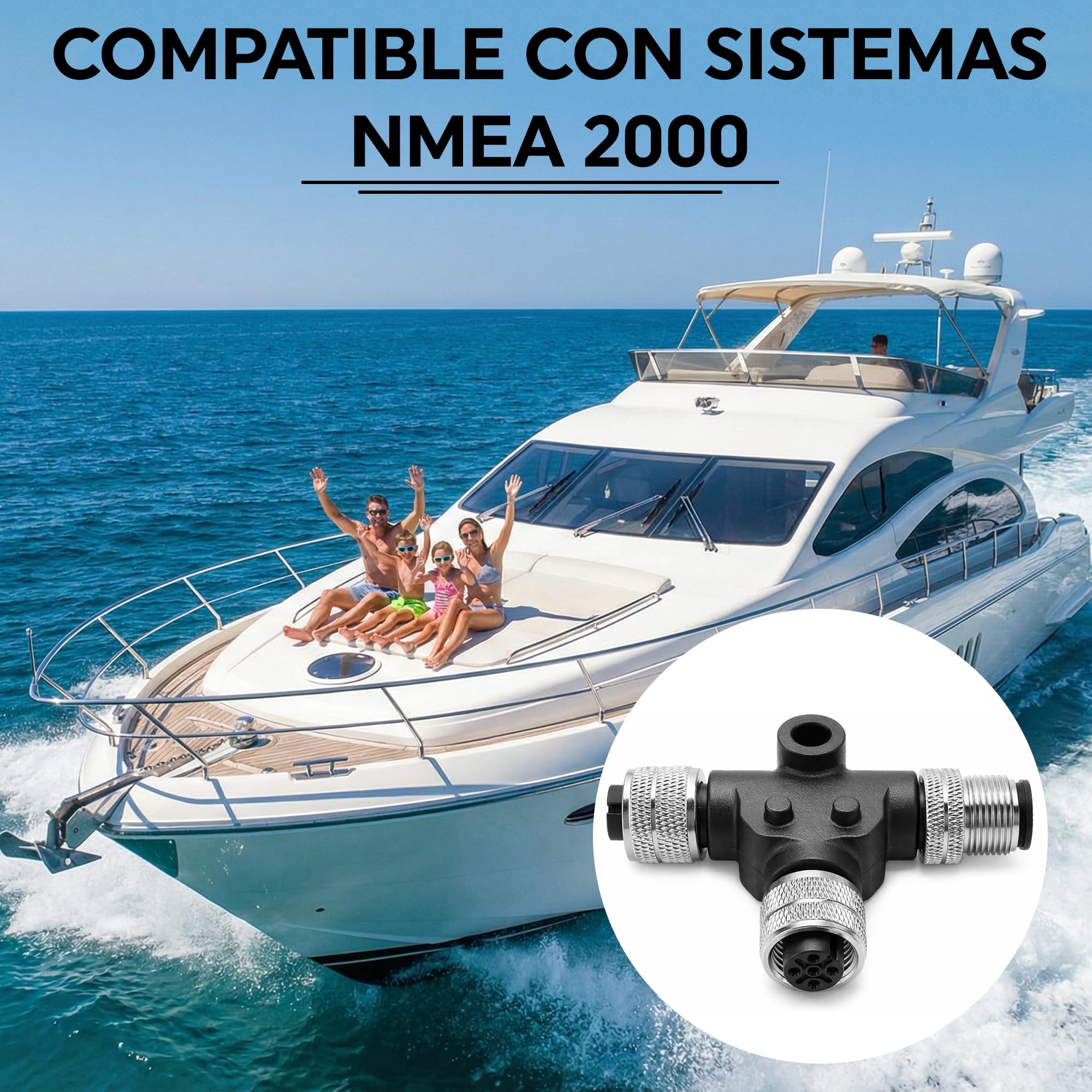 Connettore T NMEA 2000 M12 a 5 Pin | Impermeabile IP67 | Compatibile con Lowrance, Simrad, B&G e Navico - 3