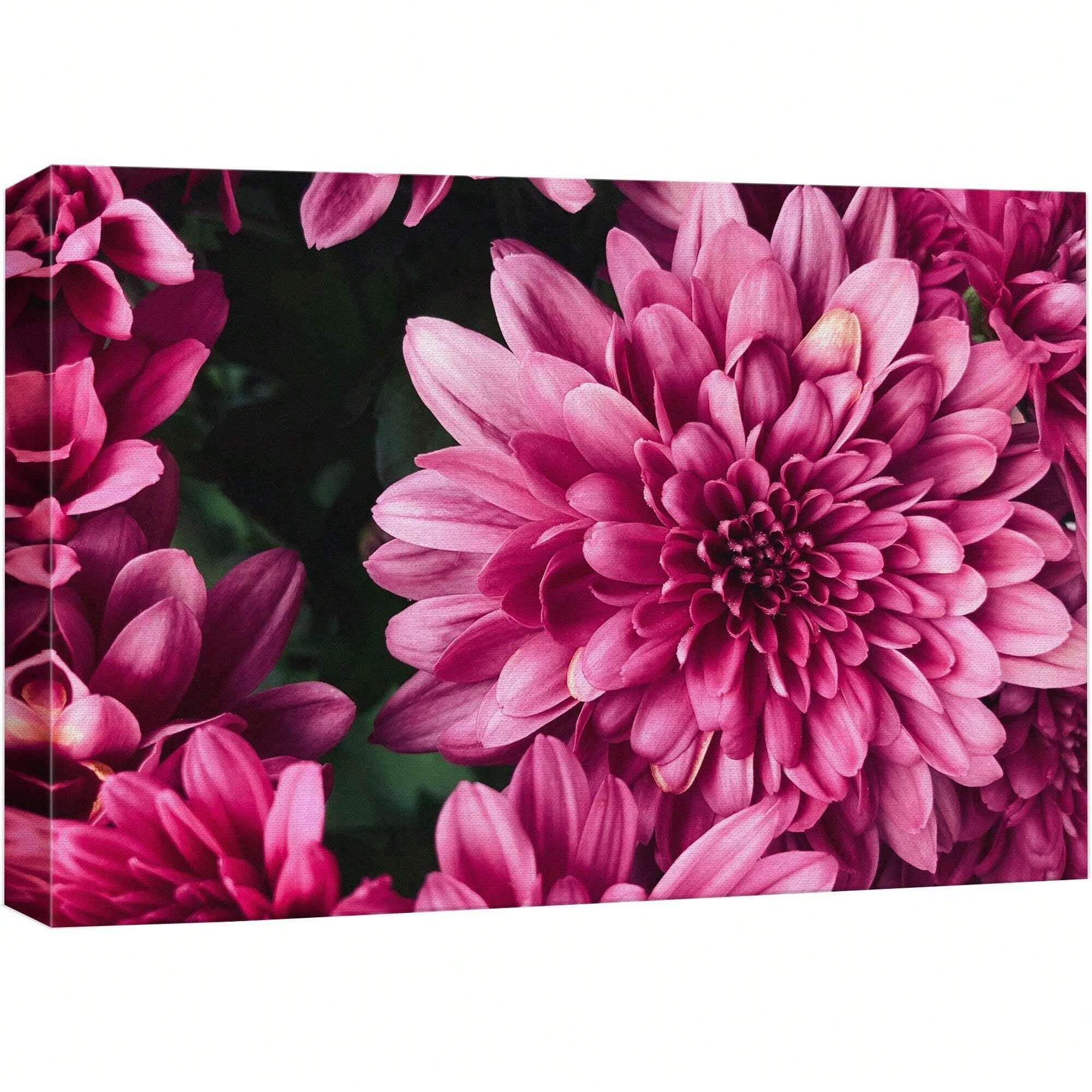 Impression Toile Cadre Interne | Tableau Botanique Fleur de Gerbera Coloré - 8
