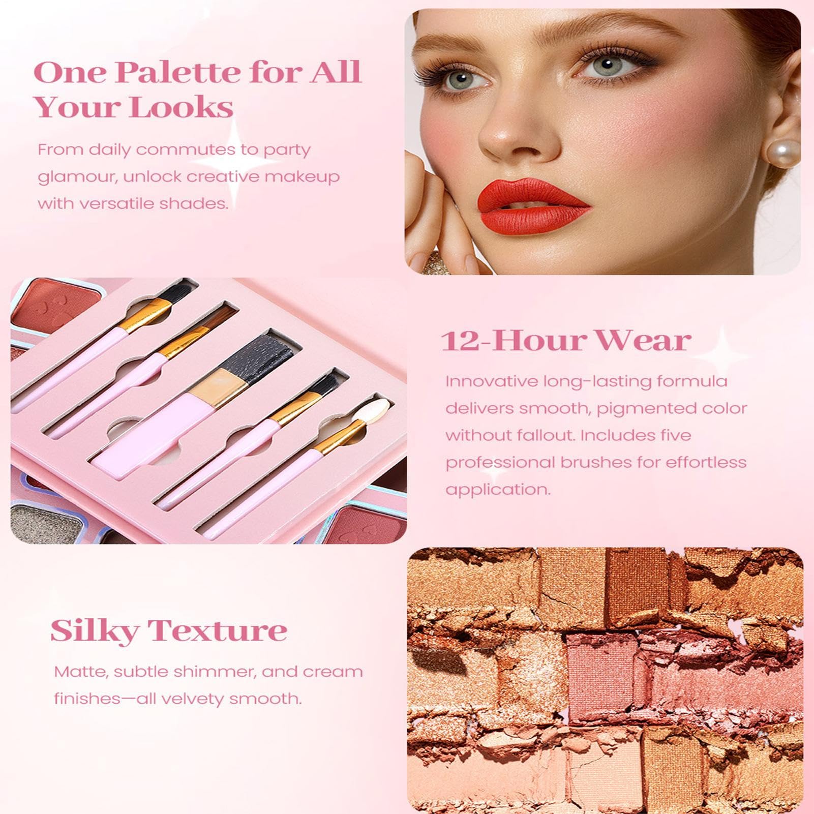 Palette de pour les Yeux Longue Tenue Et Fondant | 32 Couleurs De Pour Femmes, Adolescents, Adultes, Débutants, , Maison, Navette Quotidienne, Rencontres Et