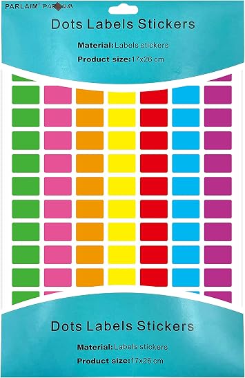 Rectangle Color Coding Labels 3/4 x 1/2 Multi Bright Colors Price Sticker