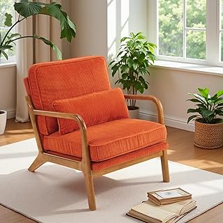 VINGLI Upgraded Premium Corduroy Accent Chair,Upholstered Arm Chair,Soli...