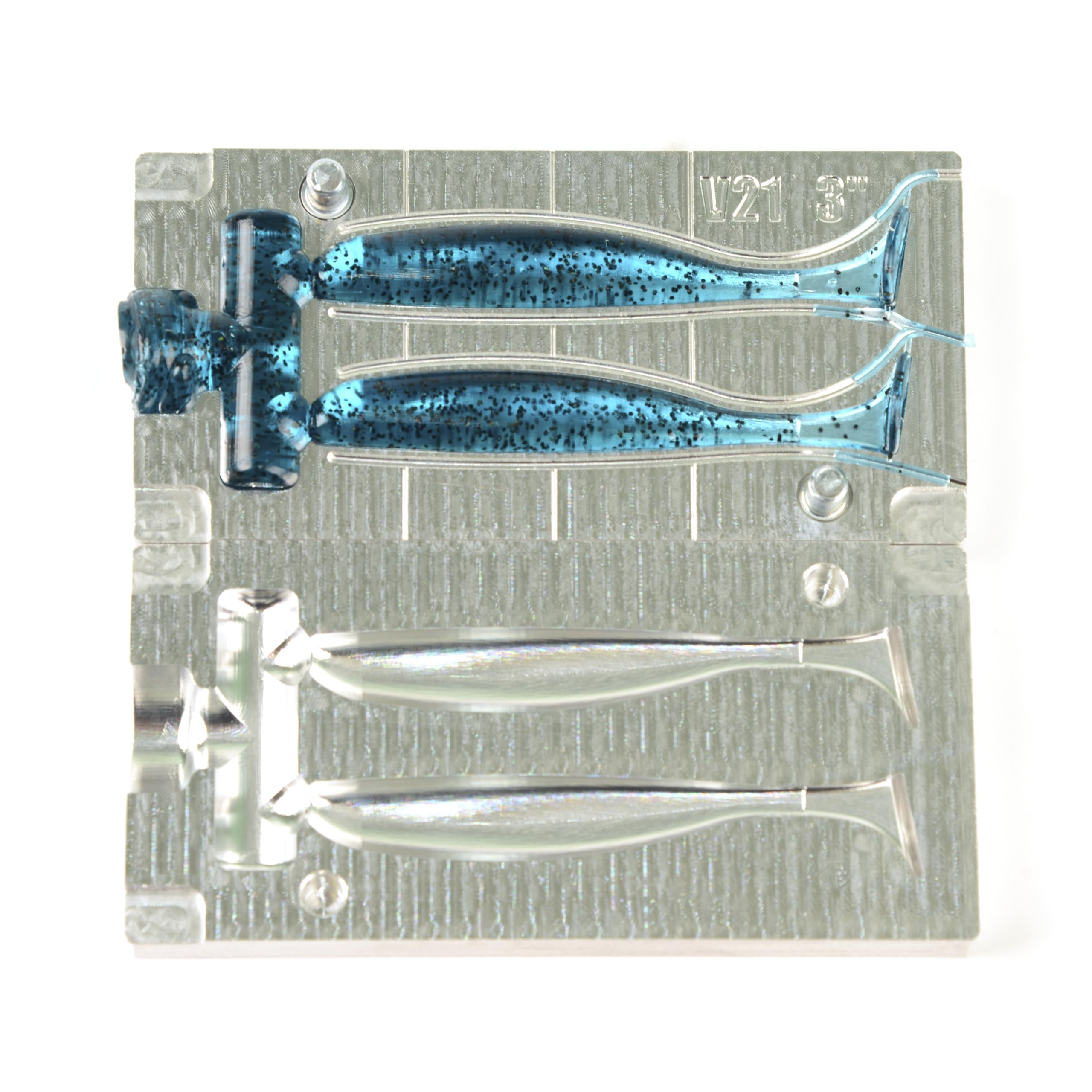FatFish V21A-2C Köderform, weicher Kunststoff, Spritzgussform, 7,6 cm | Für Do-It Angelköder, Aluminium