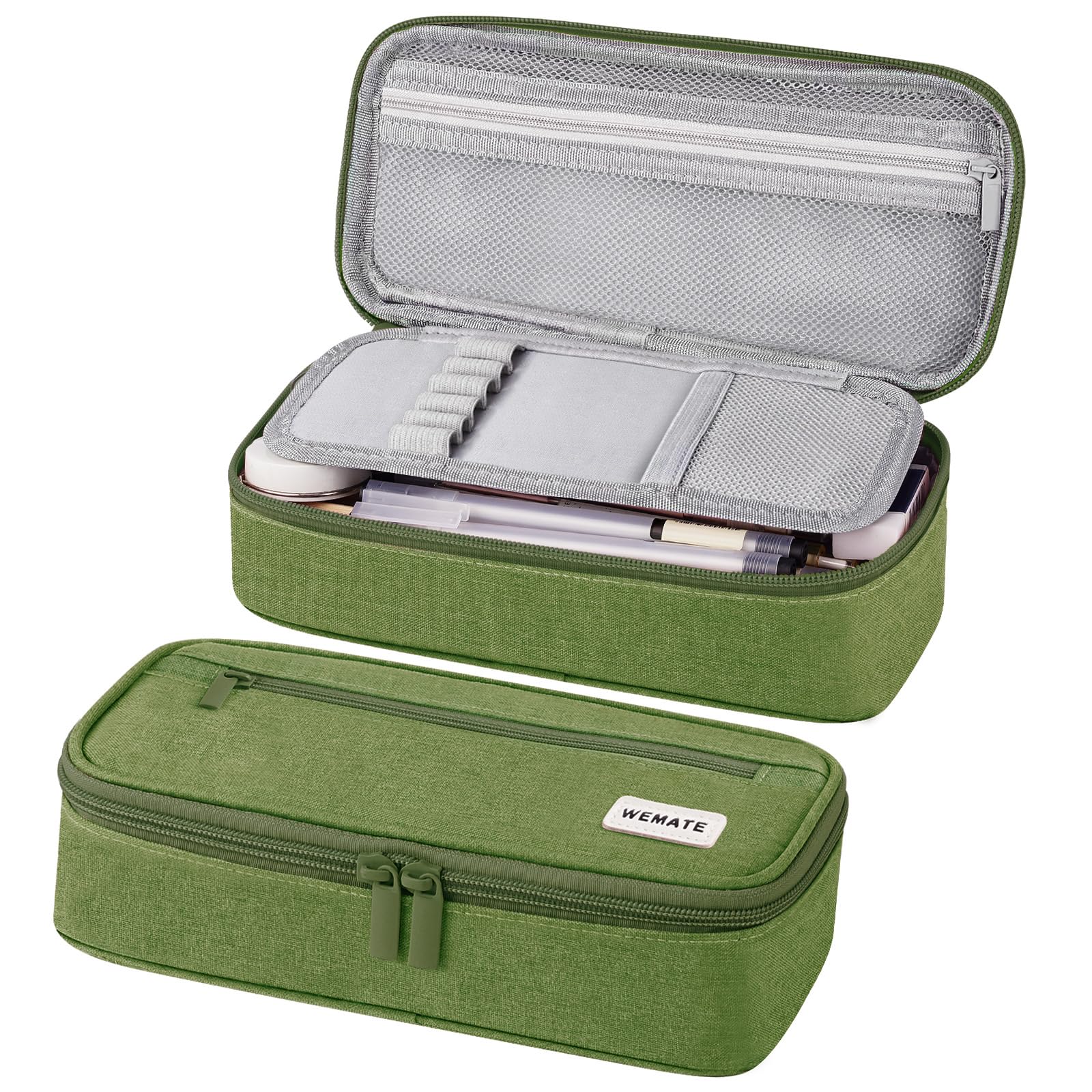 WEMATE Pencil Case, Large Storage Organizer for Stationery, Back - to - School Essential, Teacher Must - have, Big Pencil Pouch, Marker Case School Supplies for College & High School