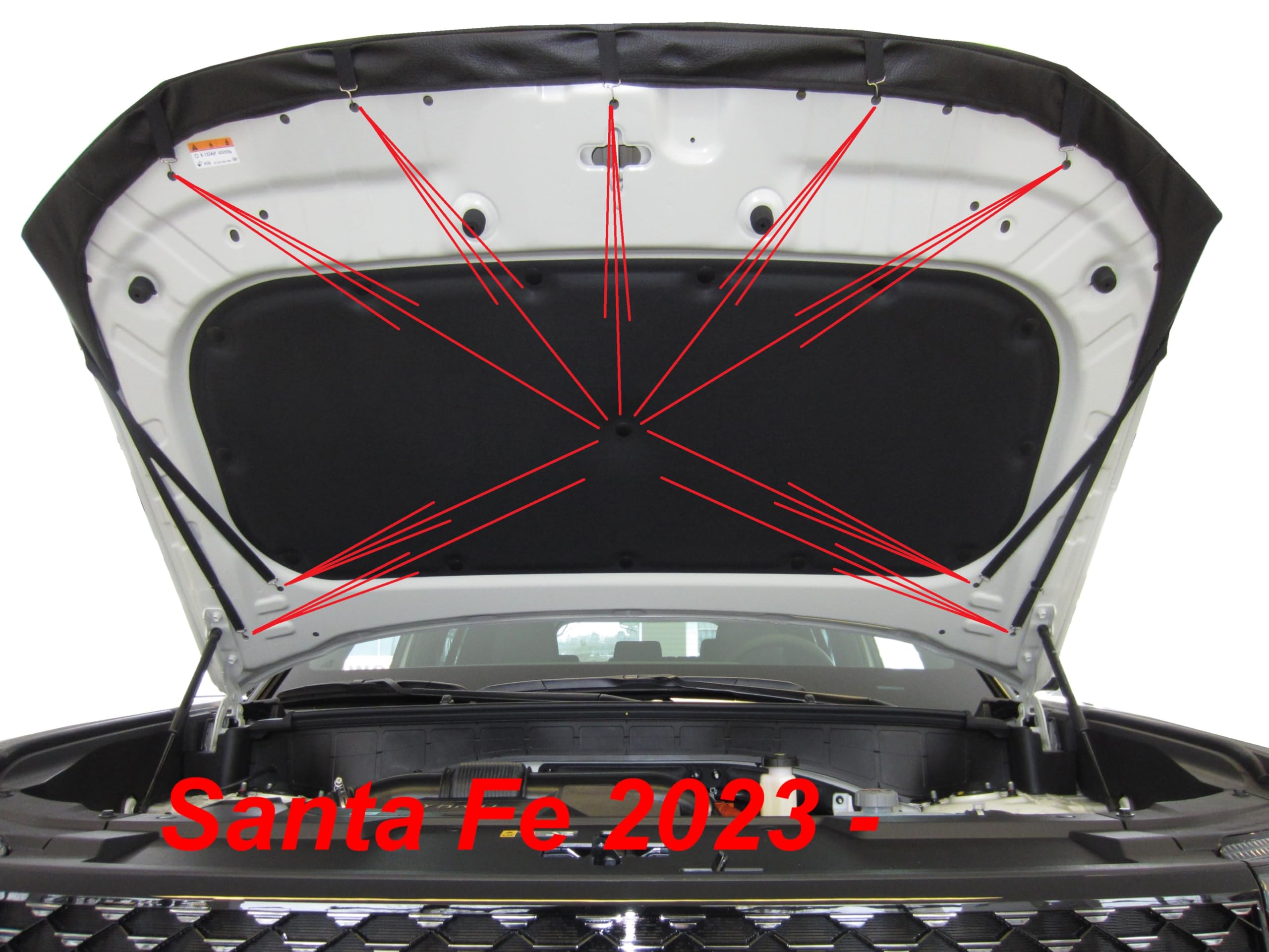 AB3-00853 Bra de capot compatible avec Hyundai Santa Fe à partir de 2023 Protection contre les chutes de pierres