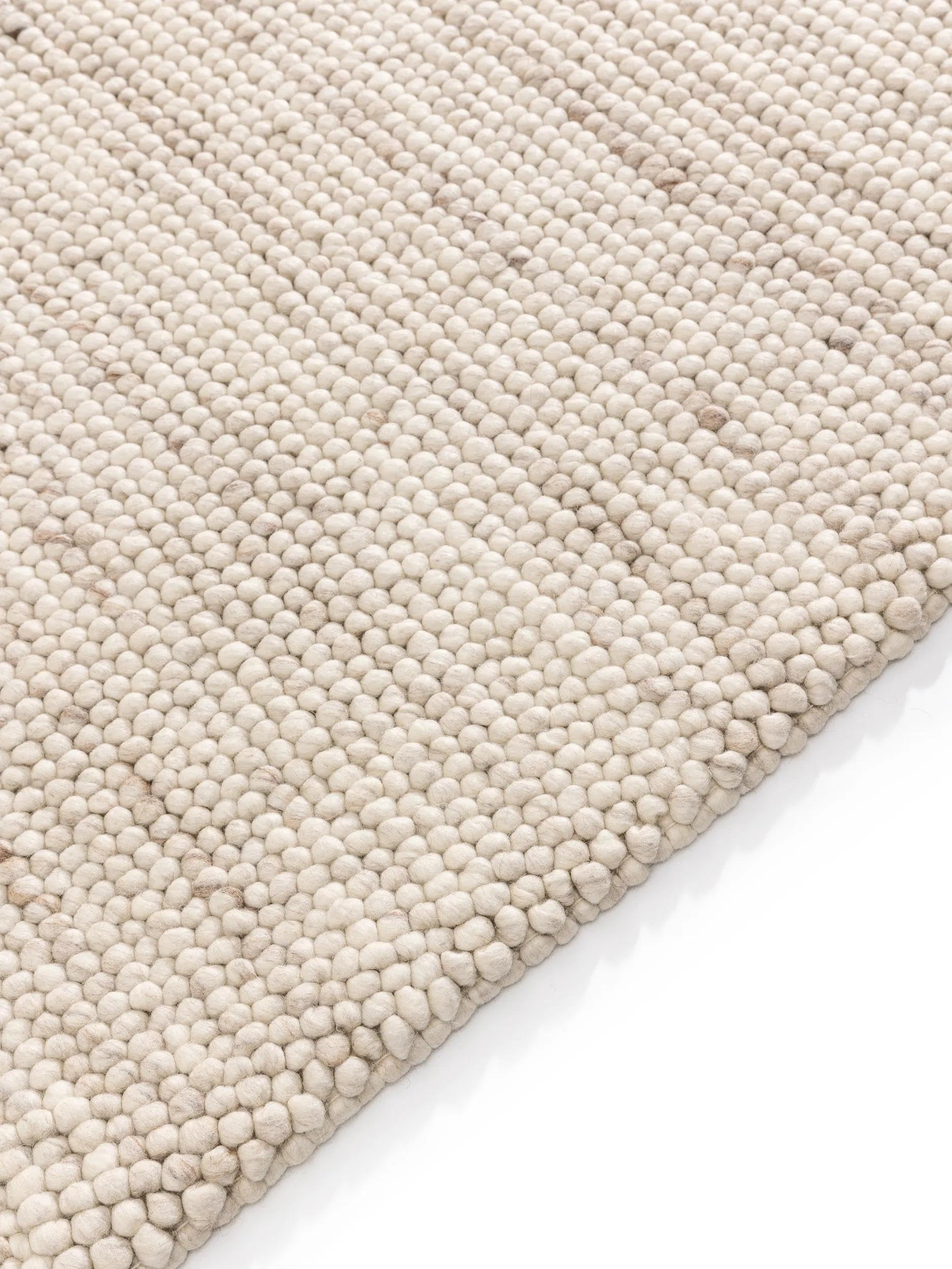 benuta Tapis en pure laine Beads - Laine - Rectangulaire & Style : Uni, Natural Living - Facile d'entretien pour salon, chambre à coucher, beige, 80 x 150 cm