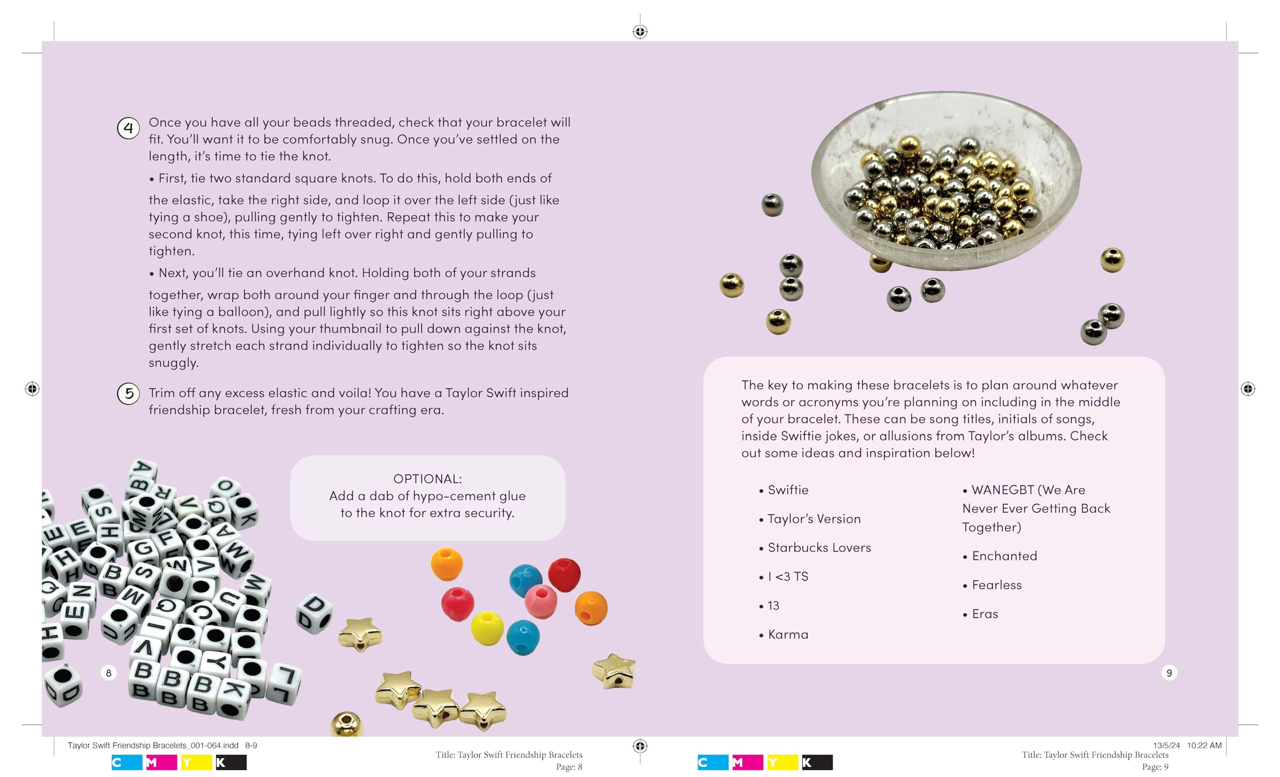Unofficial Taylor Swift Friendship Bracelet Kit: Design and Customize the Best Swiftie Inspired Bracelets to Wear and Trade - Includes: Over 1,000 Beads, Project & Activity Book, Elastic Jewelry Cord - Image 4