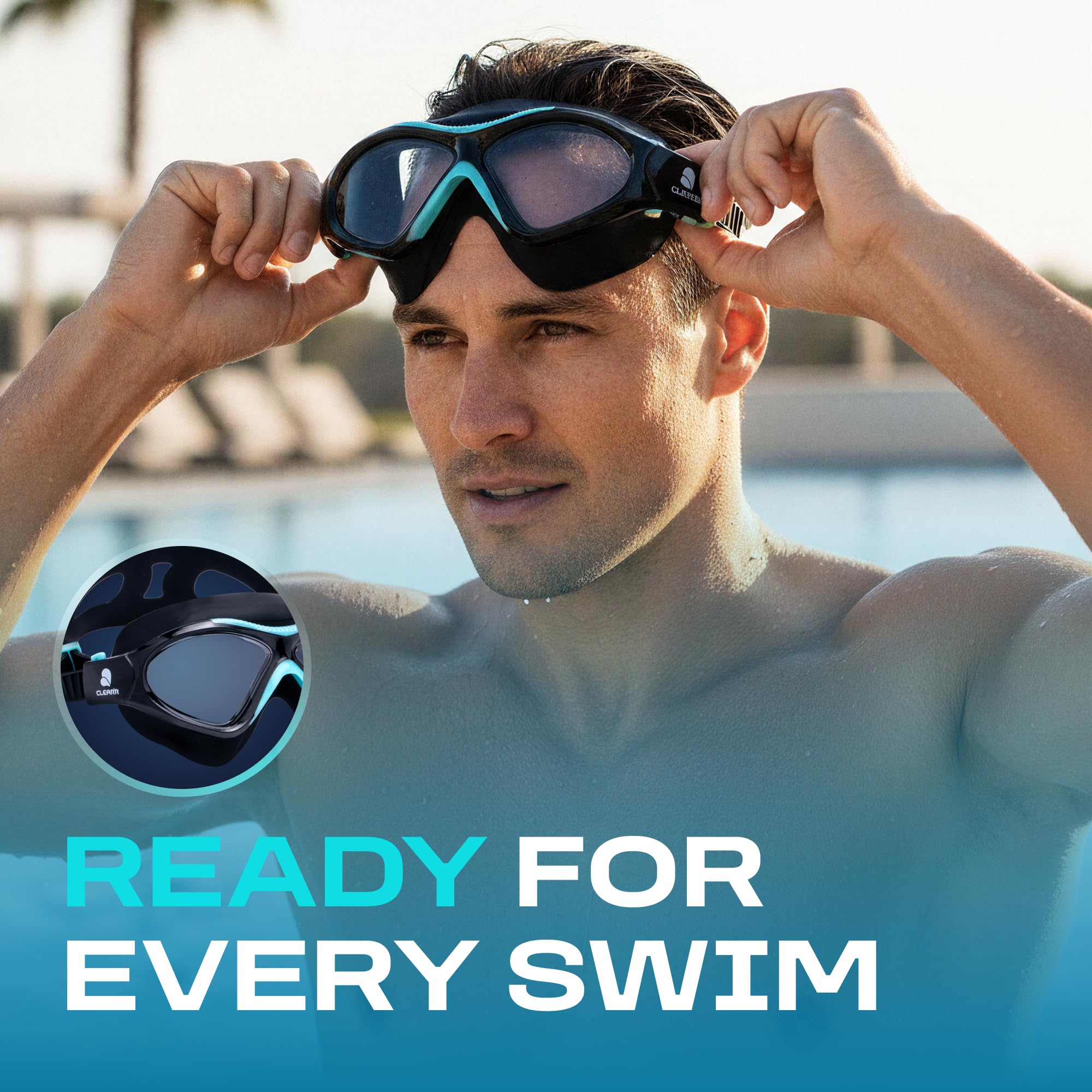 Clear'r Vision, maschera da nuoto per adulti – occhialini trasparenti per snorkeling, anti-appannamento, lenti antigraffio, protezione UV, vestibilità comoda