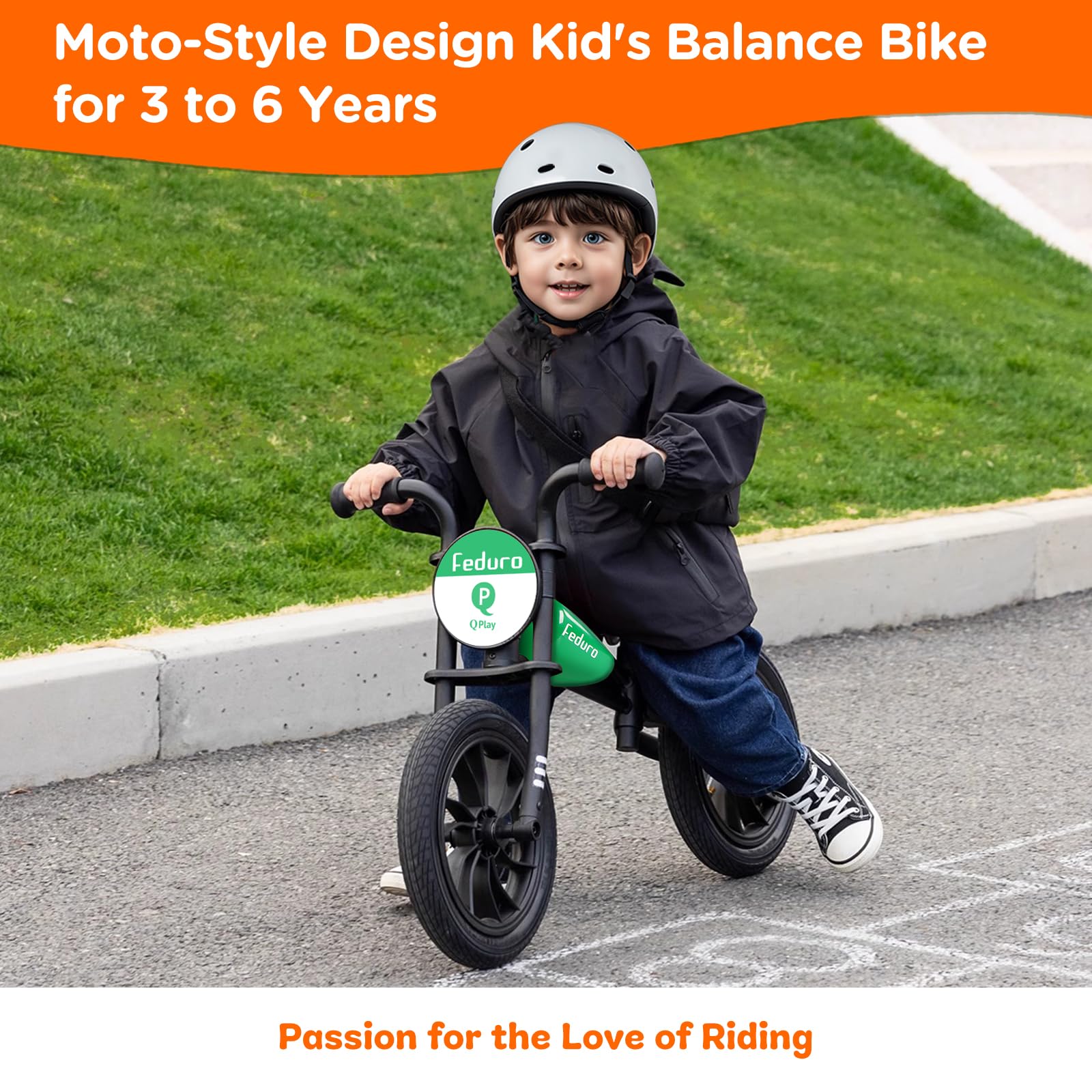 QPLAY Bicicletas de equilibrio para niños y niñas de 3 a 6 años, bicicleta de empuje de 12 pulgadas para niños pequeños sin pedal, bicicleta de equilibrio con asiento ajustable, juguete de regalo