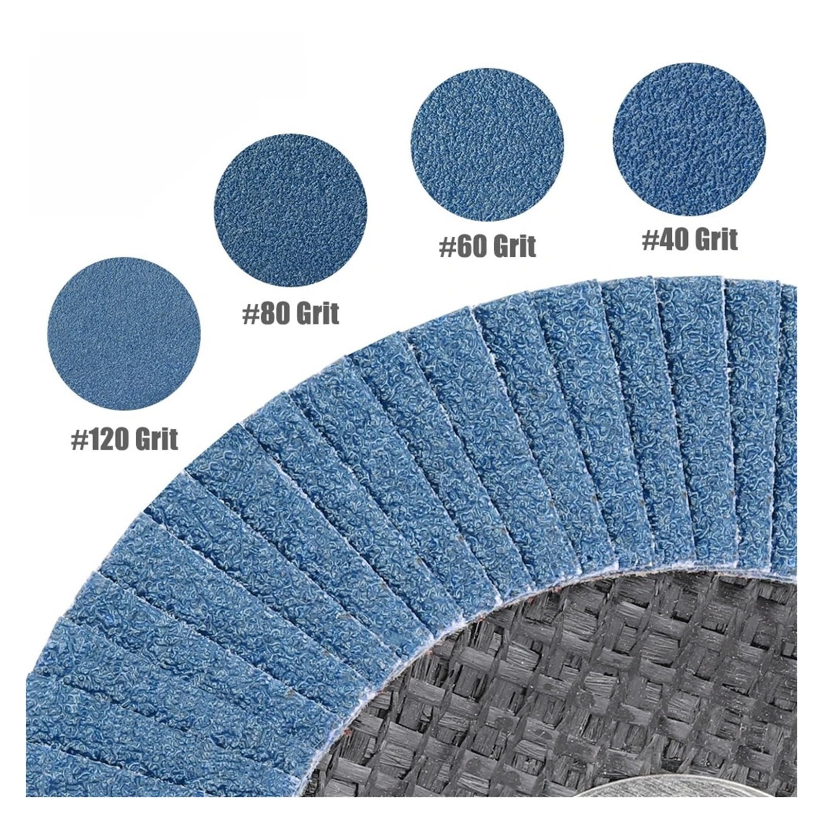 Disco per levigatura e molatura dei metalli, disco Dischi abrasivi lamellari in zirconio 4,5/5 pollici grana 40/60/80/120 1 o 4 pezzi(4pcs 115mm)