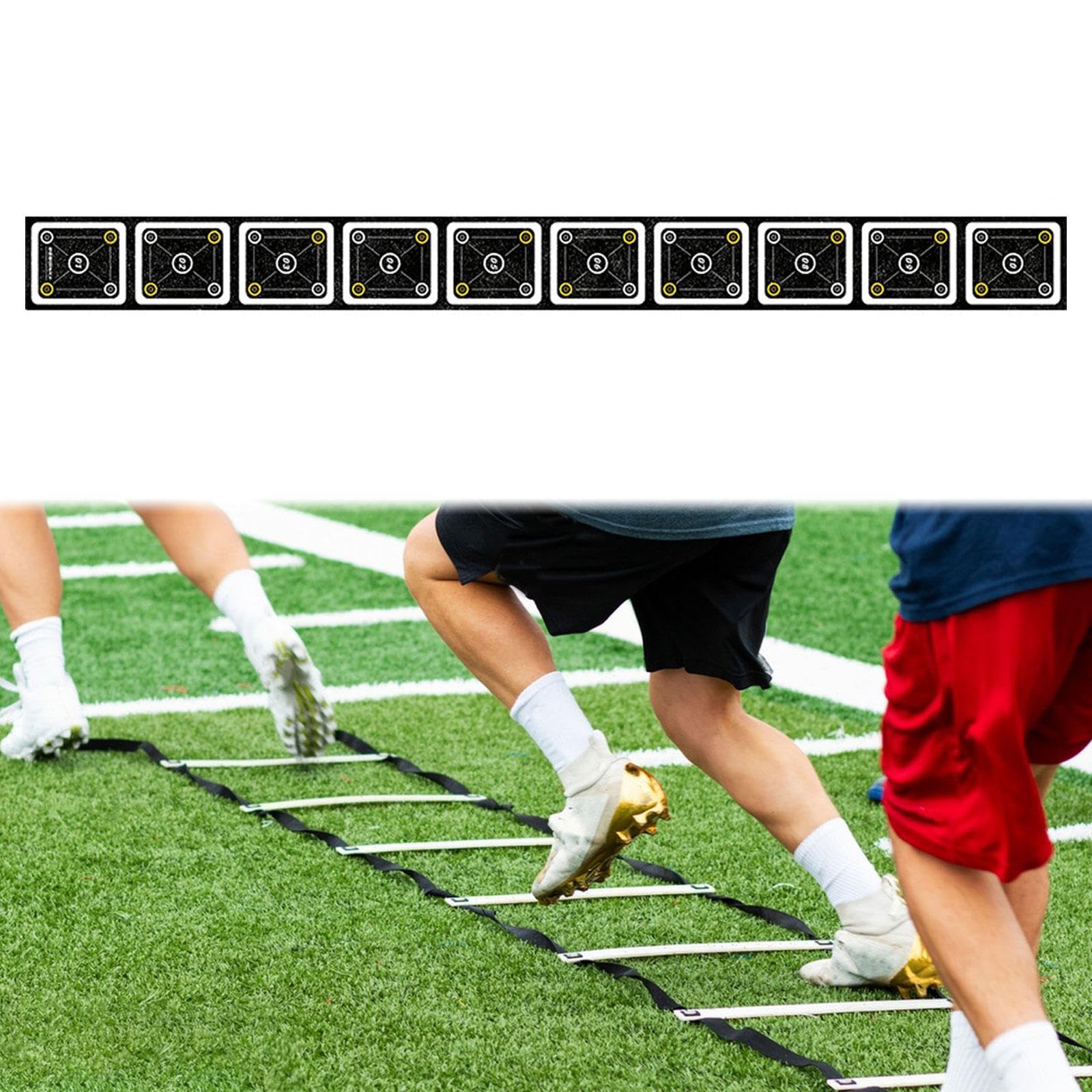 Agility Leiter Matte Trainingsmatte Koordinationsmatte Fitnessmatte mit Robustem Gummimaterial Fördert Schnelle Fußarbeit Und Beweglichkeit für Mannsc