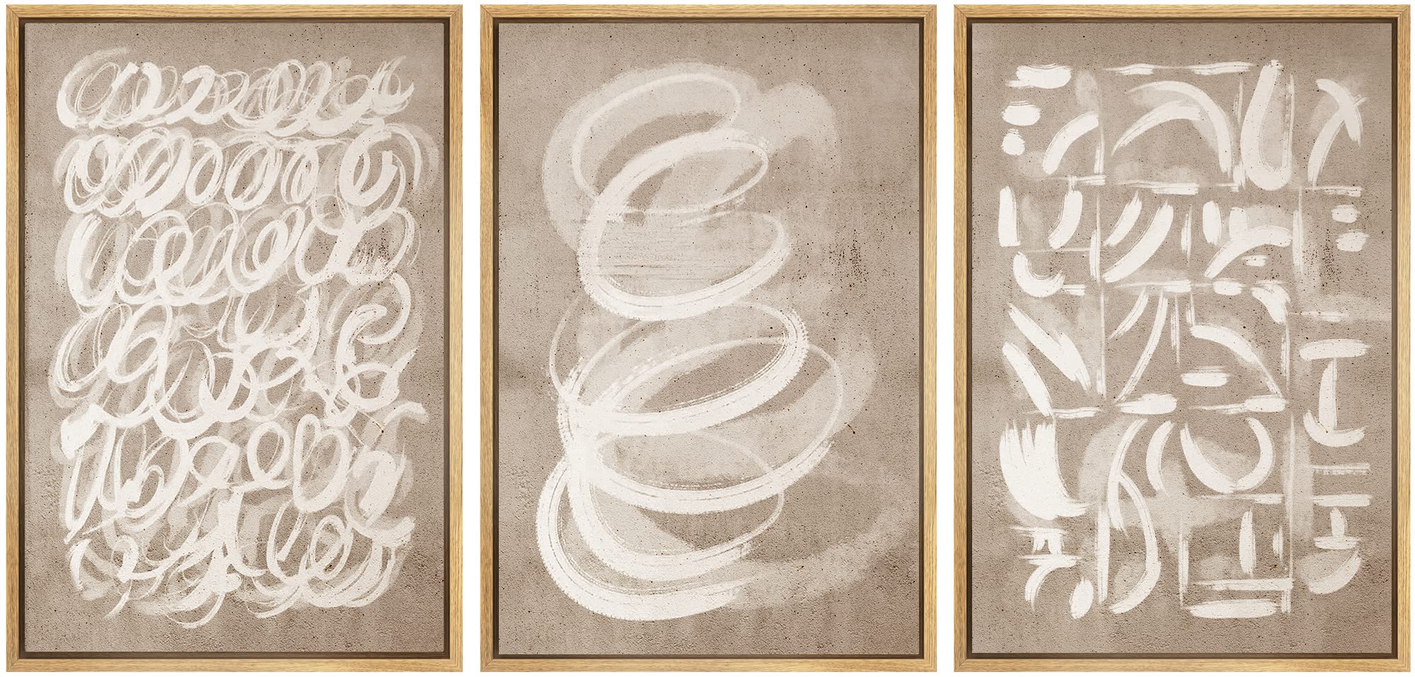 SIGNWIN Framed Canvas Print Wall Art Set Coastal Serenity Abstract Seaside Illustrations Modern Art Decorative Rustic Calm/Zen for Living Room, Bedroom, Office - 24"x36"x3 Natural — view 79