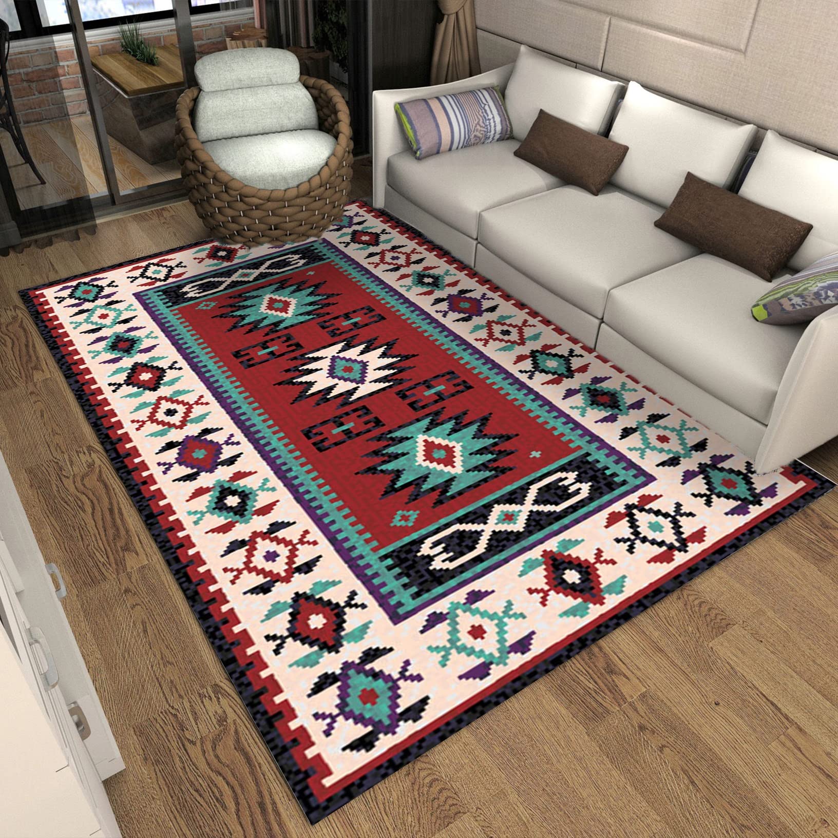 Alfombra Vinílica 60x180cm Moqueta Corredor Antideslizante Lavable Superficie Suave para Silla o Sofá Y Escaleras Interior, B