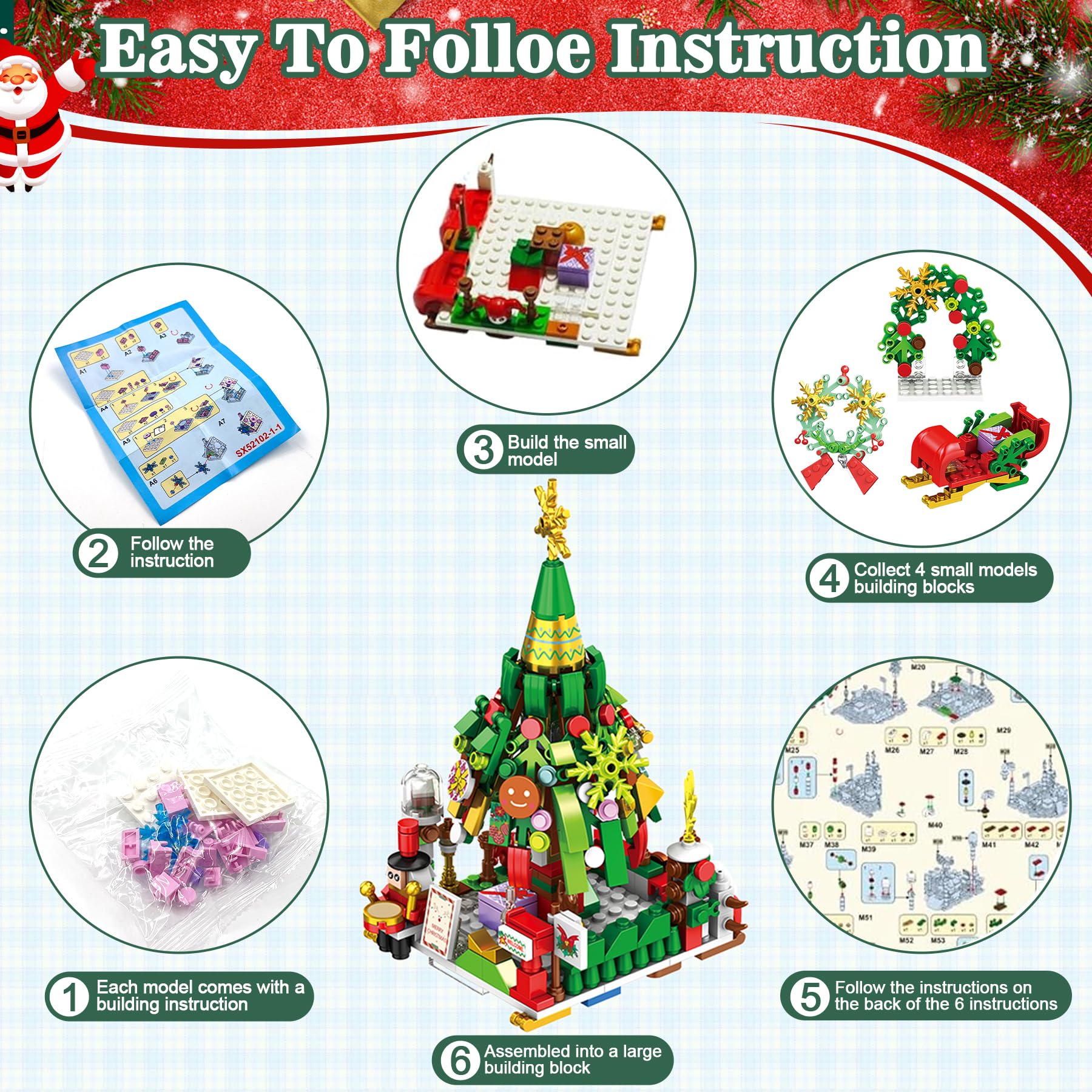 Calendario Adviento con 24 Regalos,Niños Calendario Adviento de Navidad,Incl. Papá Noel, trenes,Regalo de Cuenta Atrás de Navidad para Niños y Niñas (Calle de Navidad)