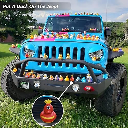 Miniatura 8 de Paquete de 50 patos de goma a granel, surtido de patos para Jeep Ducking Floater Duck Juguetes de Baño Recuerdos de Fiesta