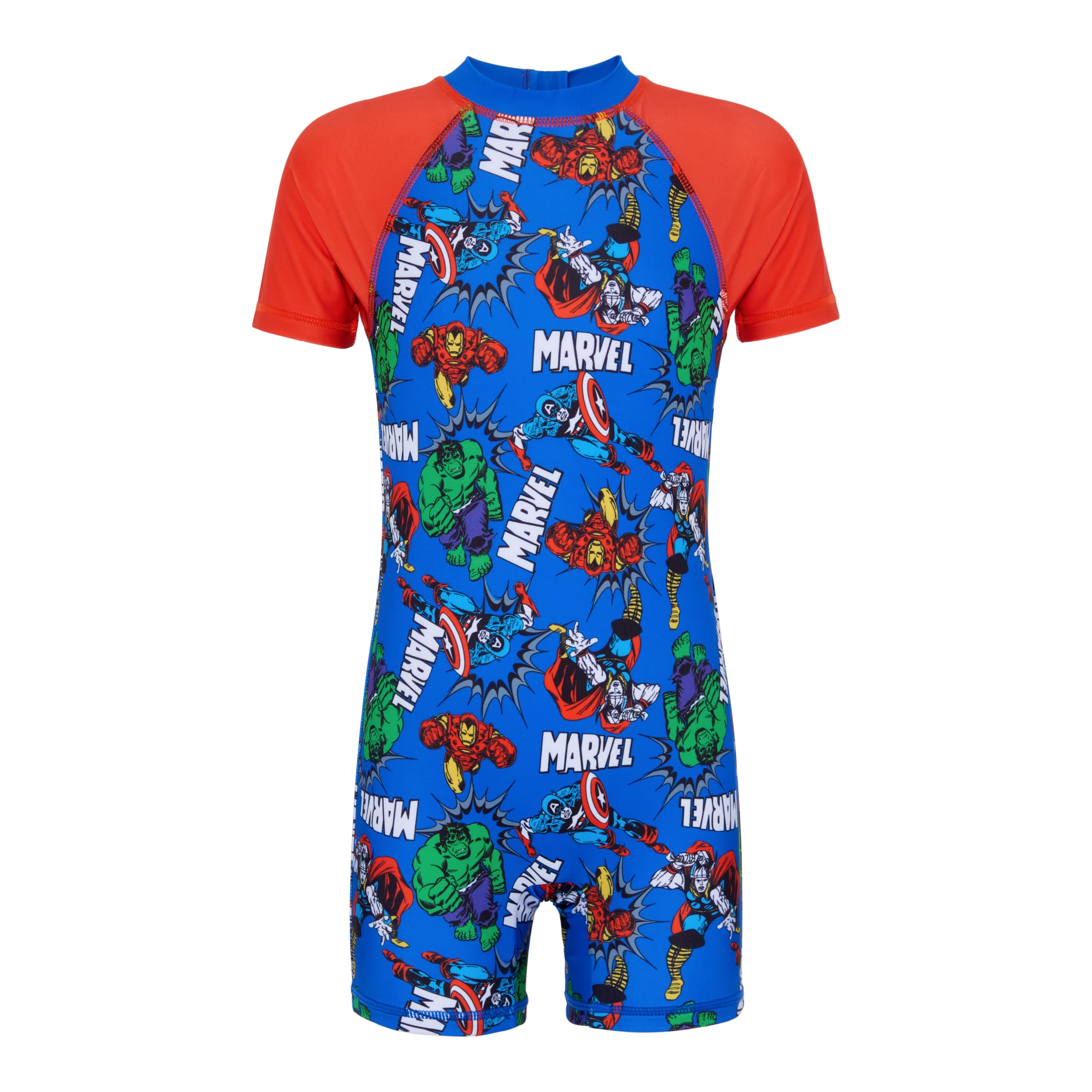 Avengers Boys Swimsuit - Hulk, Iron Man, Captain America, Thor 4-5 Yrs Blue